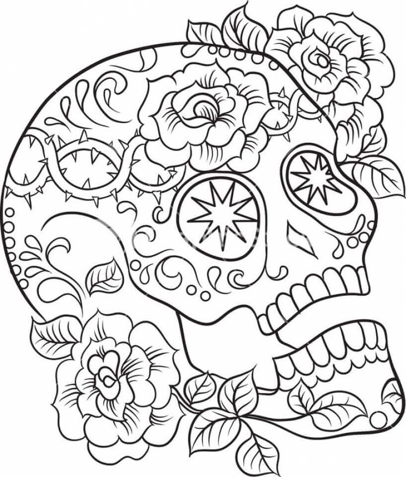 30 Free Printable Sugar Skull Coloring Pages