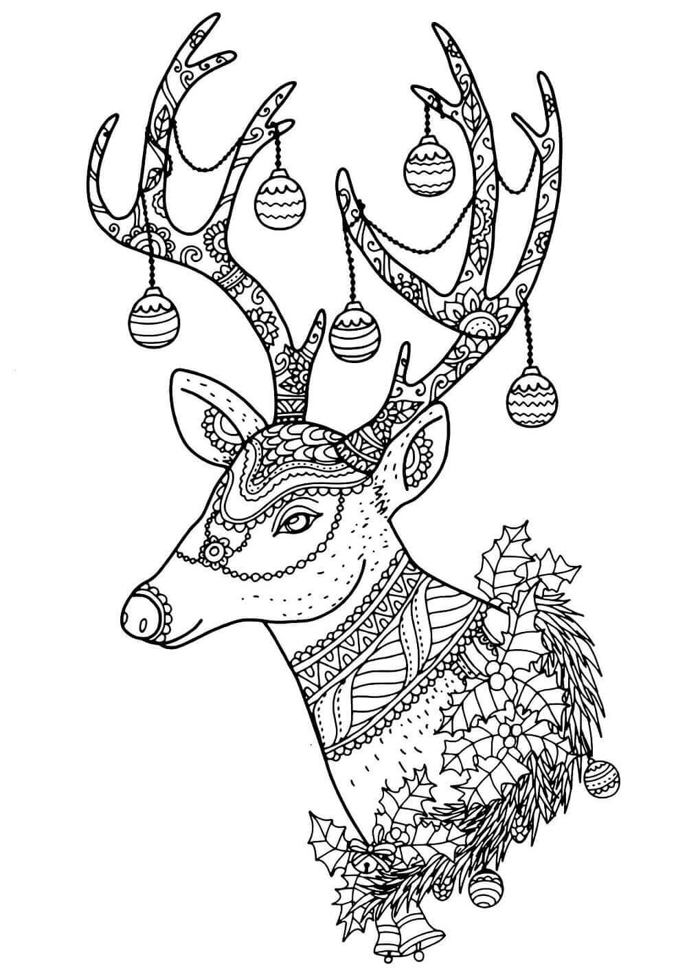Free Printable Reindeer Coloring Pages