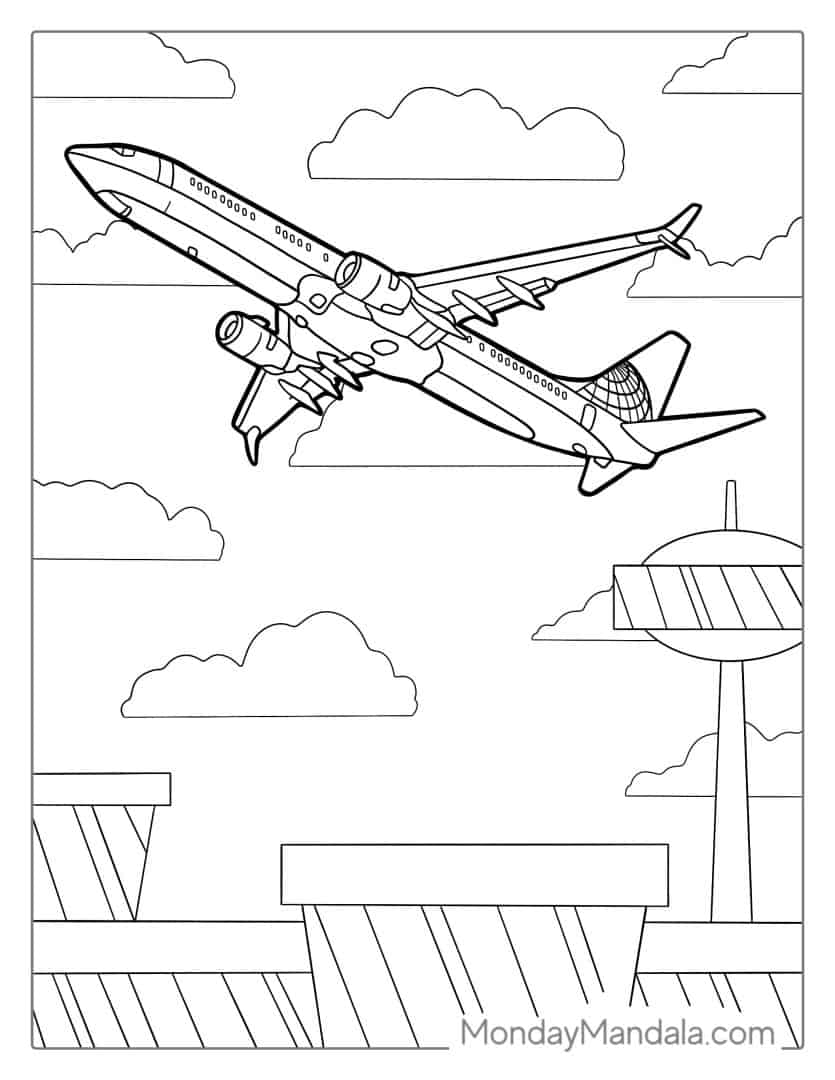 36 Airplane Coloring Pages Free PDF Printables