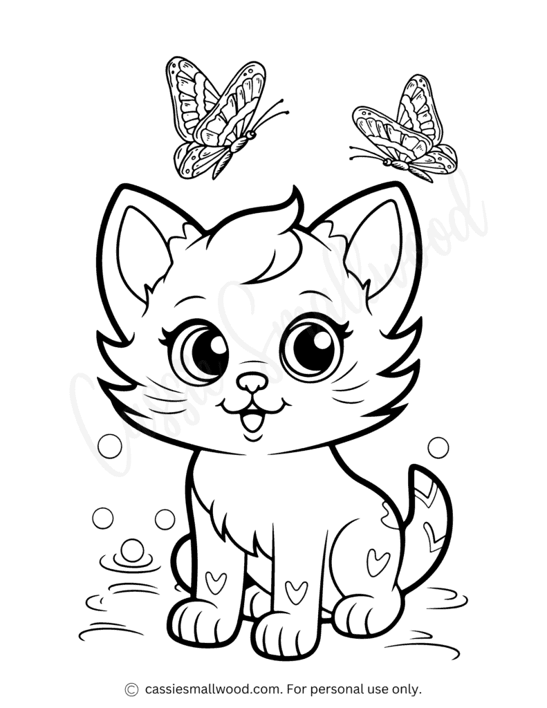 Kitten Coloring Pages Free Printable