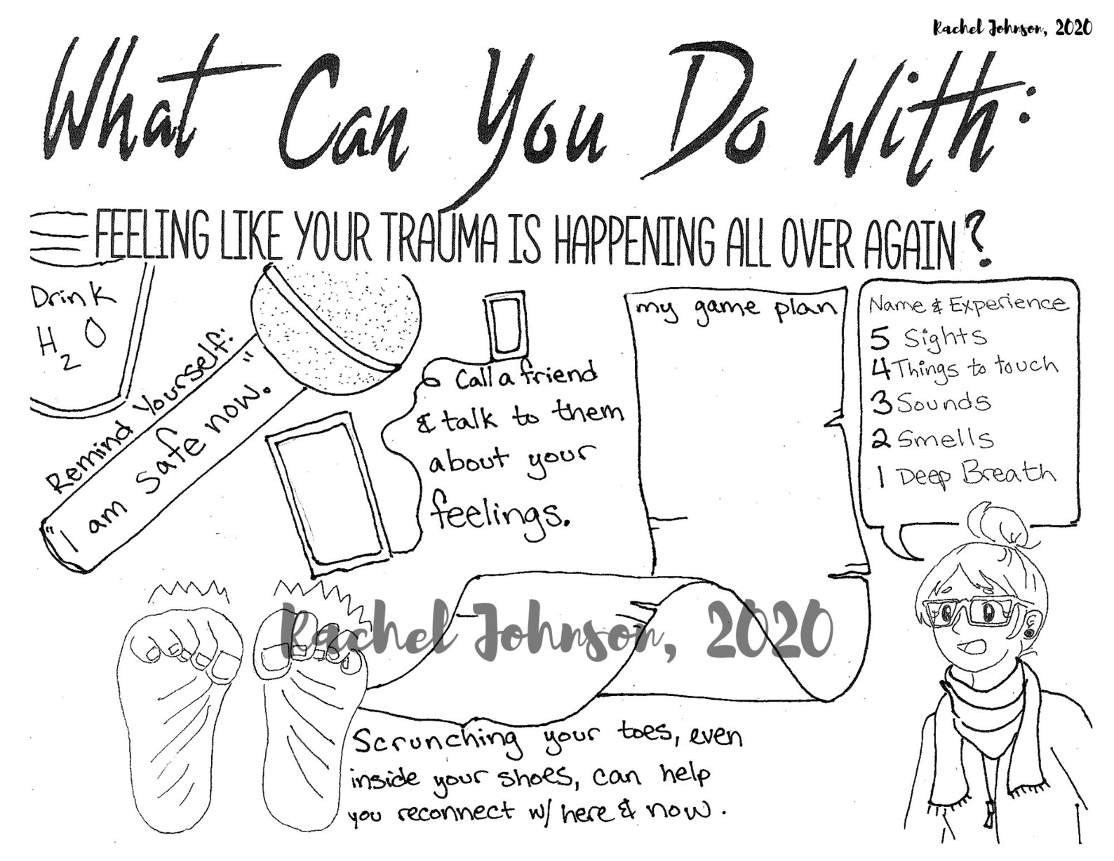 4 Pages PTSD Symptom Management Coloring Pages TFCBT Etsy