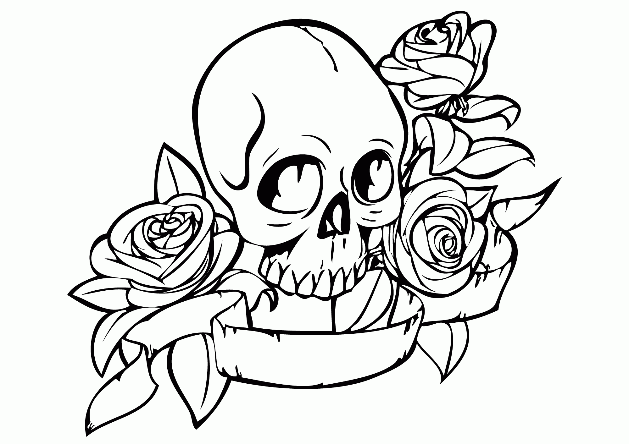 40 Free Printable Skull Coloring Pages For Adults