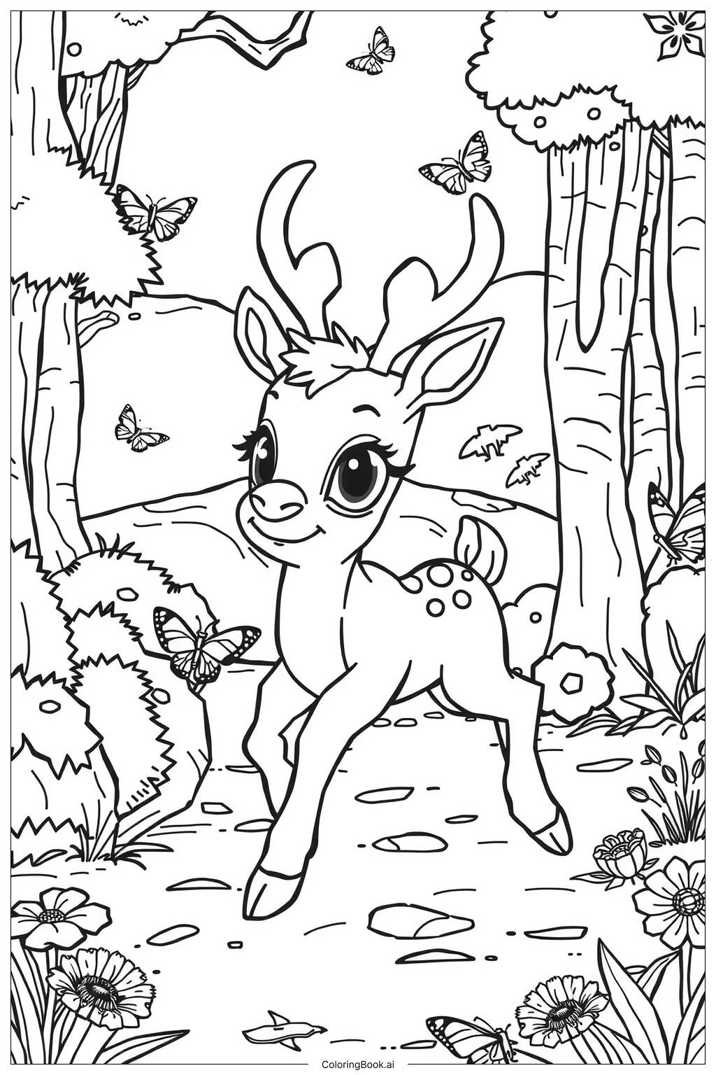 45 Reindeer Coloring Pages Free PDF PNG Printables 