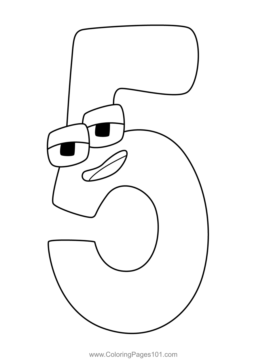 5 Number Lore Coloring Page For Kids Free Number Lore Printable Coloring Pages Online For Kids