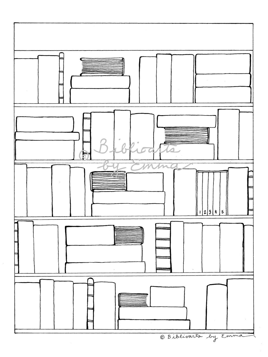 Free Printable Bookcases Coloring Pages