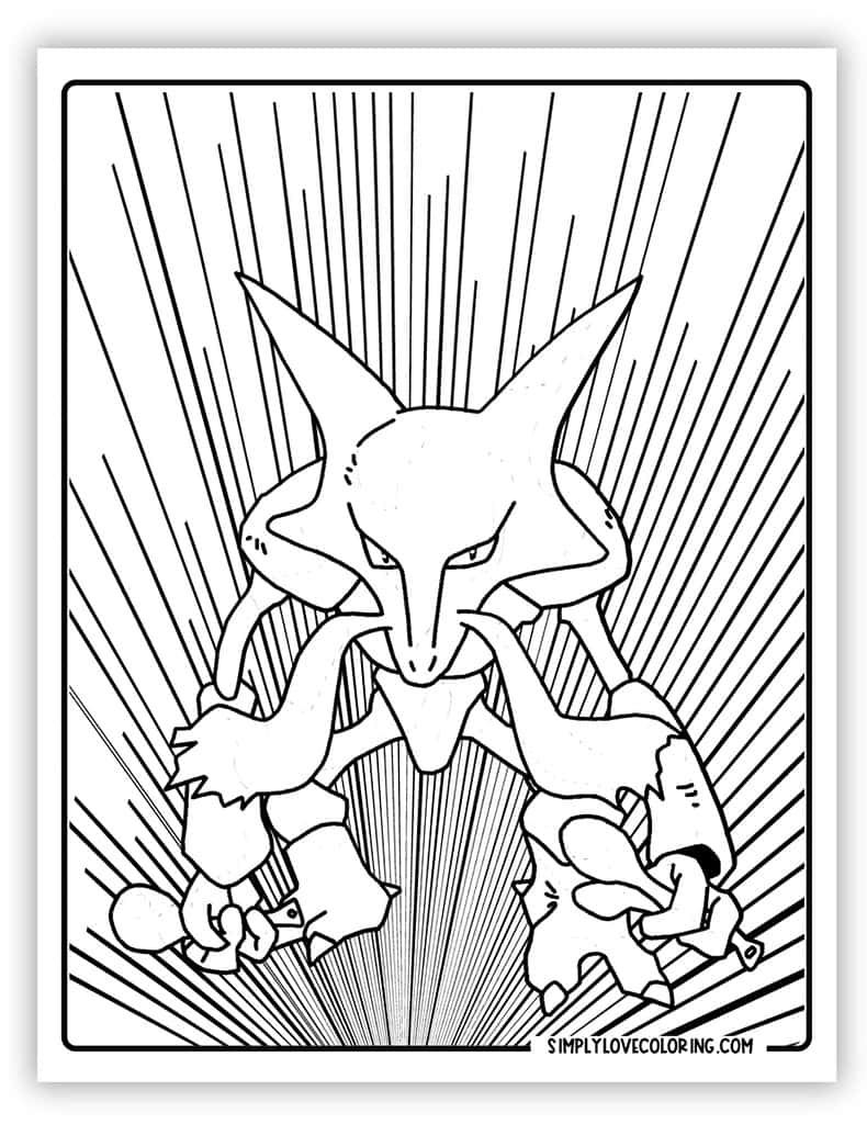 Coloring Pages Printable Alakazam