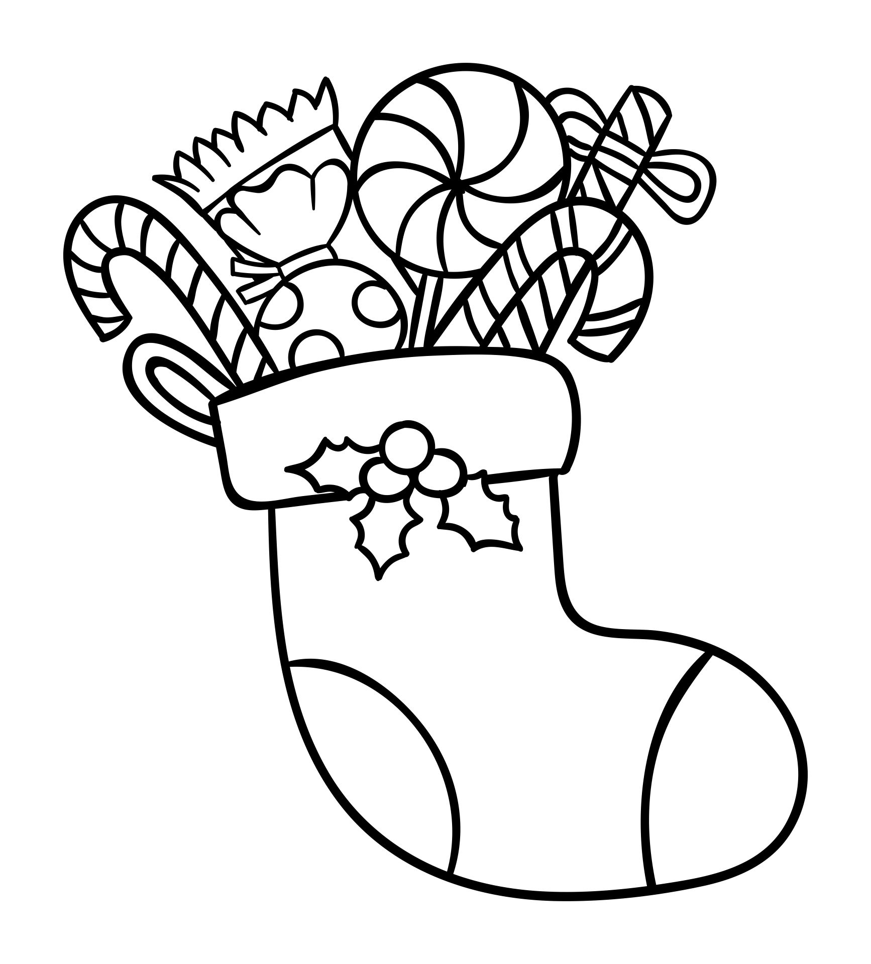 Holiday Stocking Coloring Page Printable