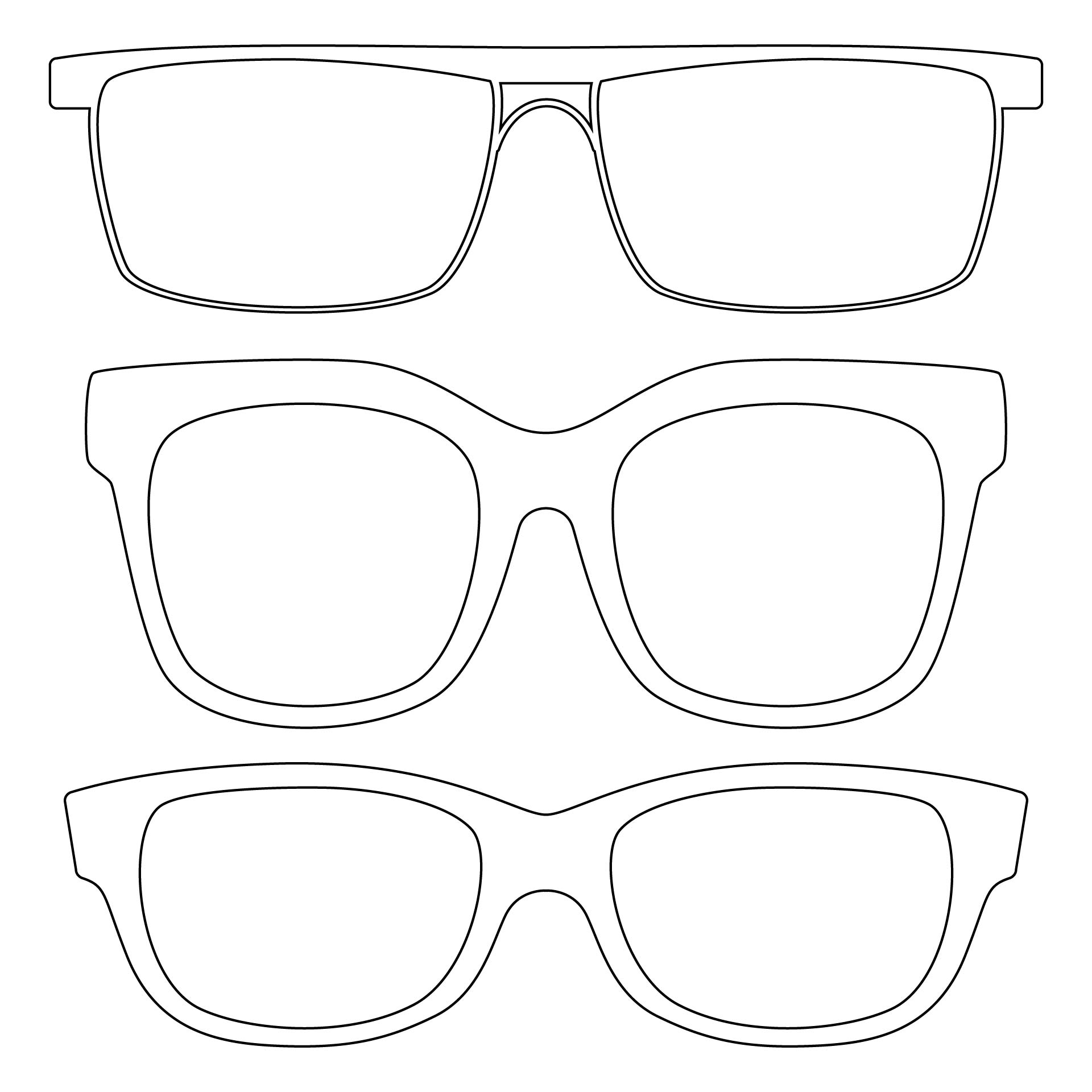 6 Best Images Of Sun Glasses Outline Printable Sunglasses Outline Clip Art Glasses Template