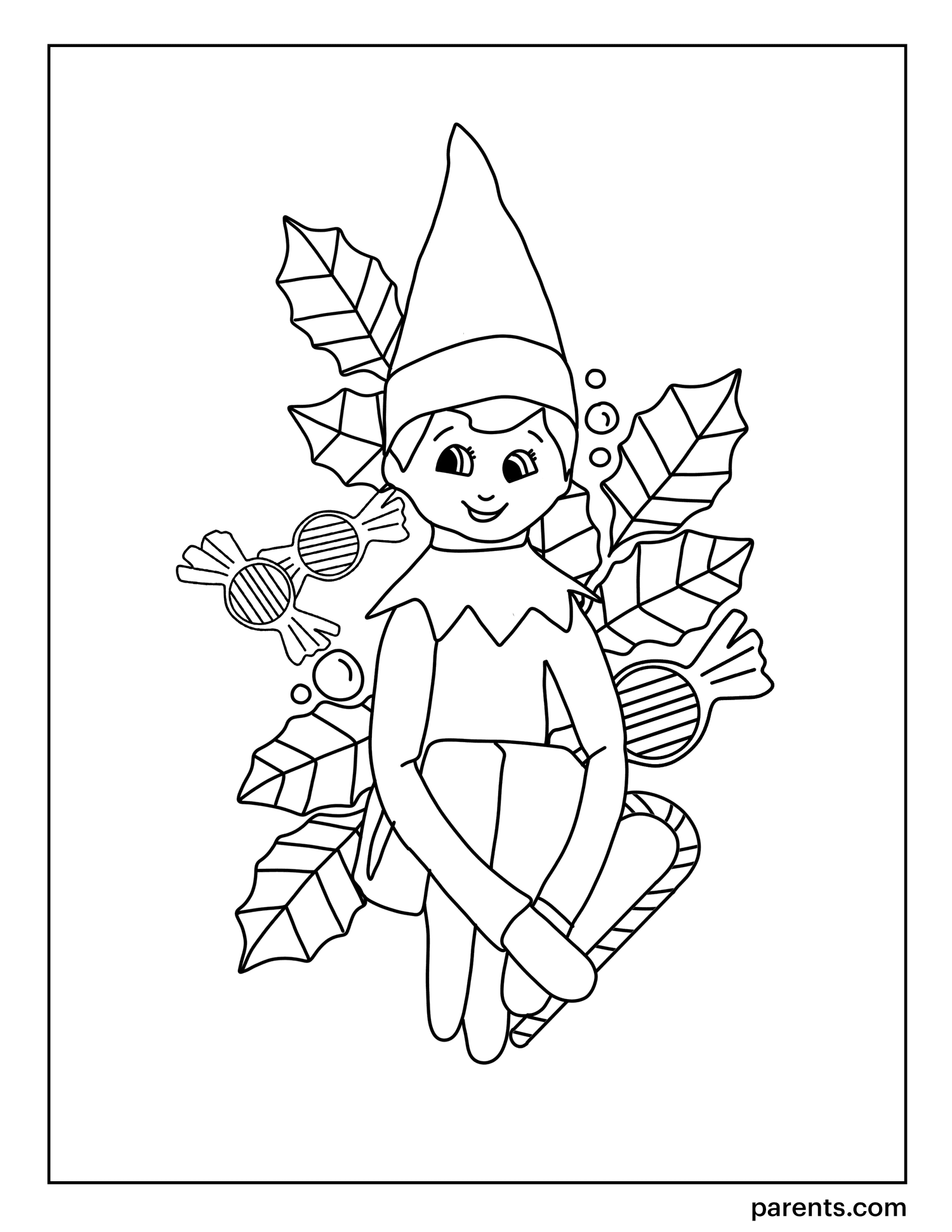 Printable Christmas Elf Coloring Pages