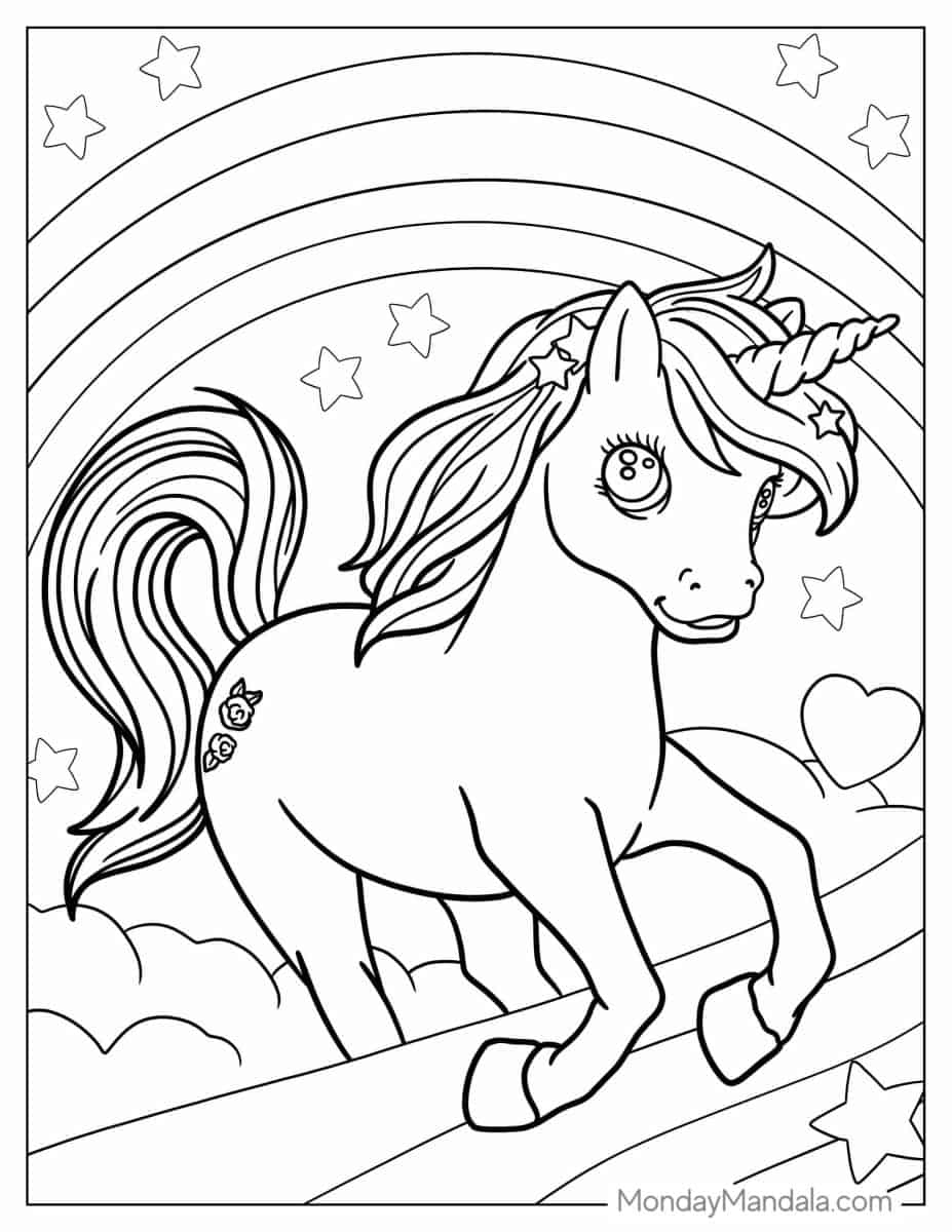 74 Unicorn Coloring Pages Free PDF Printables