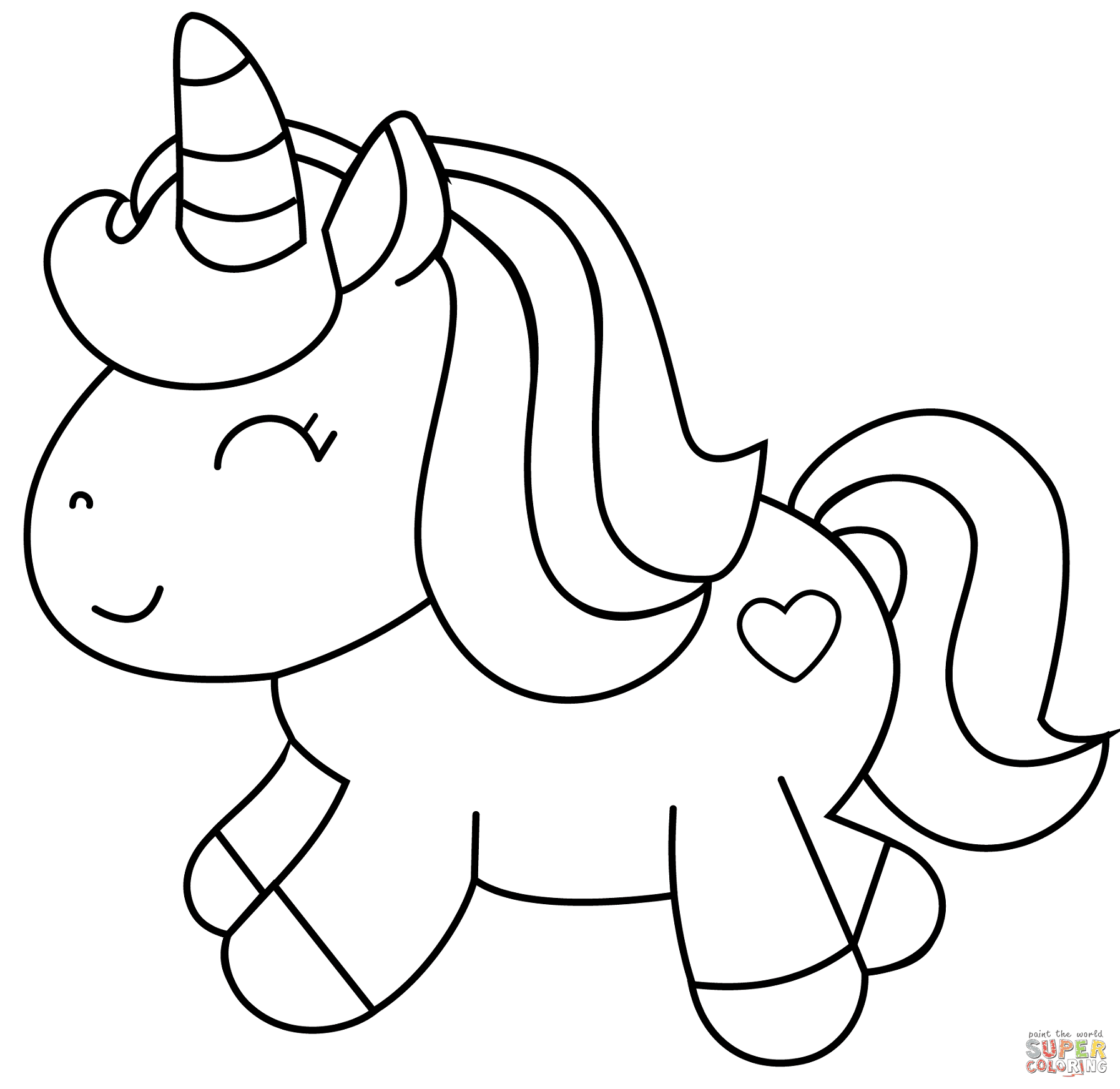 Cute Unicorn Coloring Pages Printable