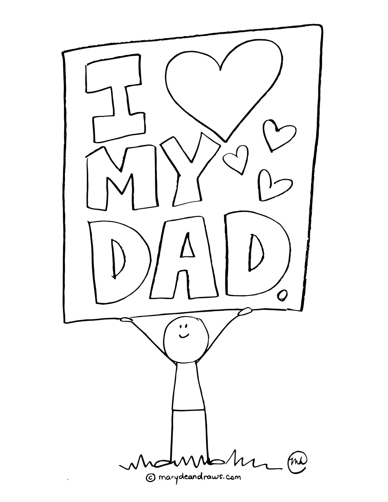 A Father S Day Printable Coloring Page Marydean Draws