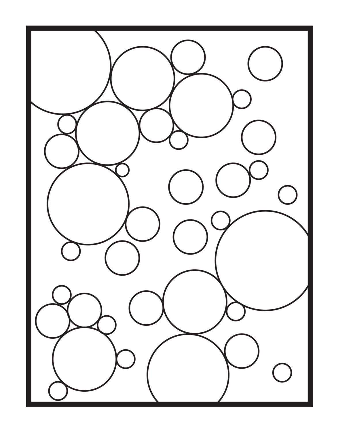 Abstract Bubbles Single Coloring Page Digital Download Etsy Coloring Pages Pattern