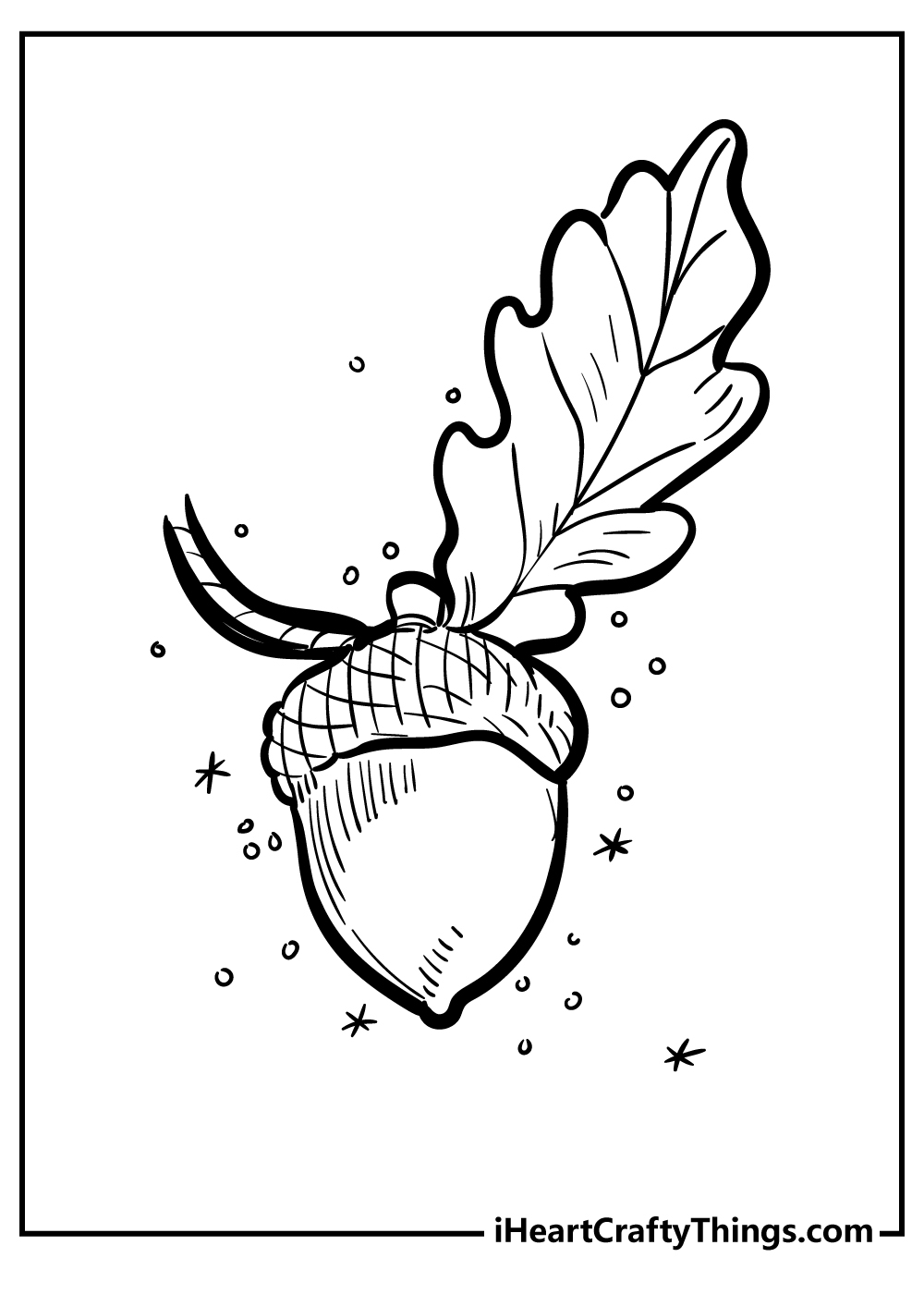 Printable Coloring Page Acorn