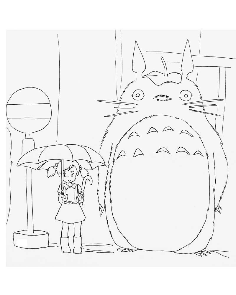 Adorable Totoro 1 Coloring Page Free Printable Coloring Pages For Kids