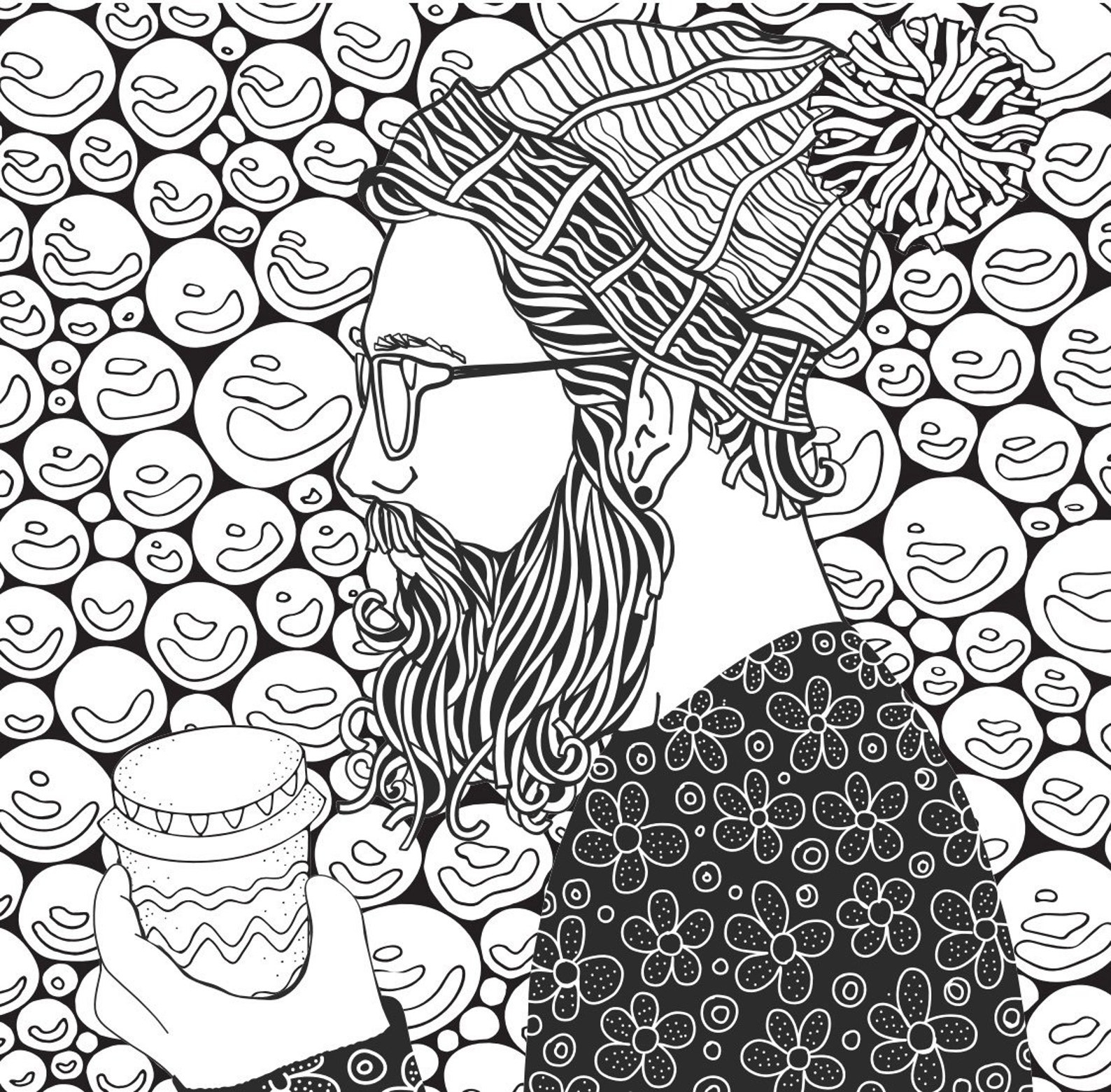 Adult Colouring Pages Digital Download Hipster Hair Etsy