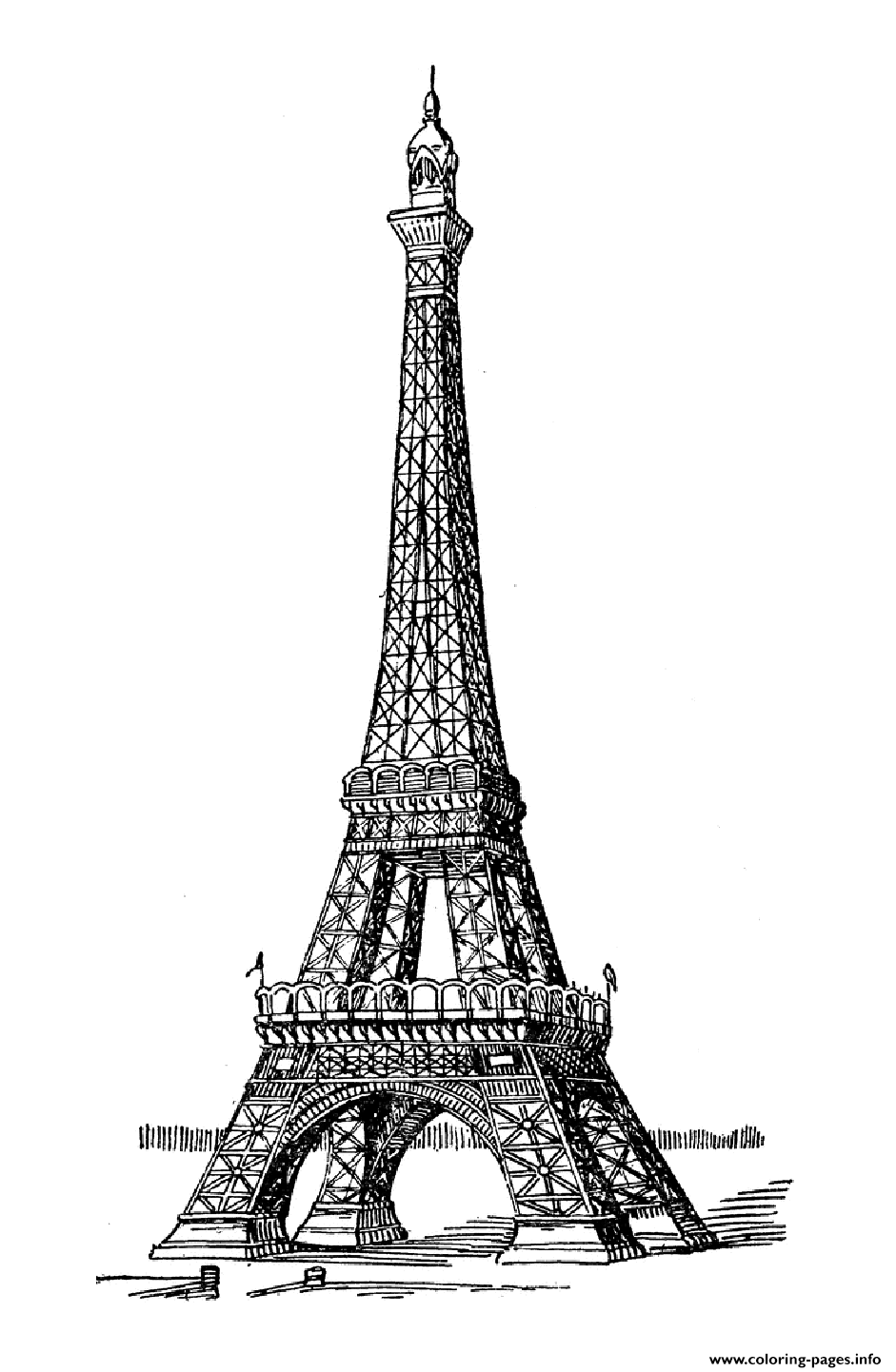 Adult Eiffel Tower Coloring Page Printable
