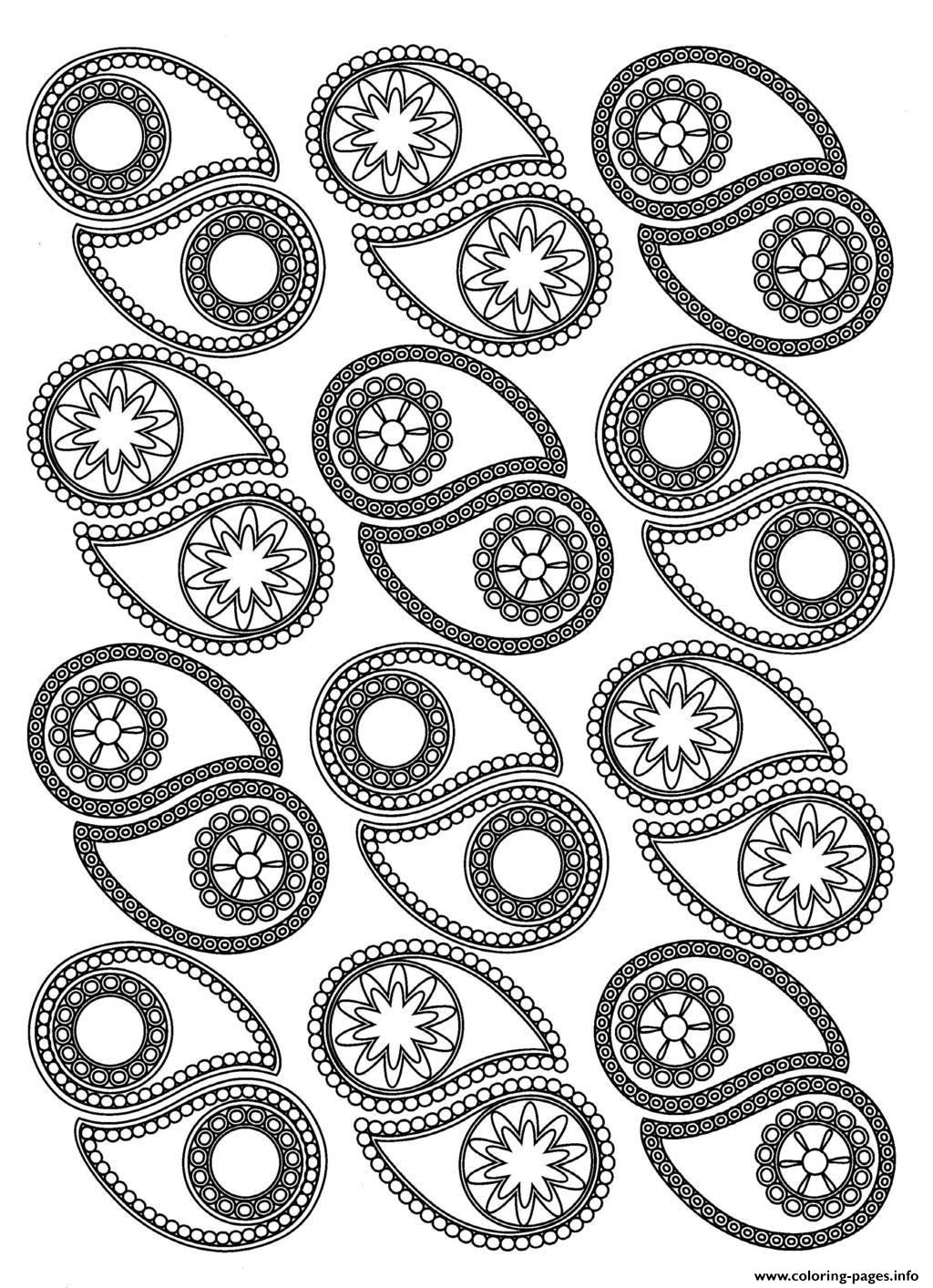 Adult Paisley Coloring Page Printable