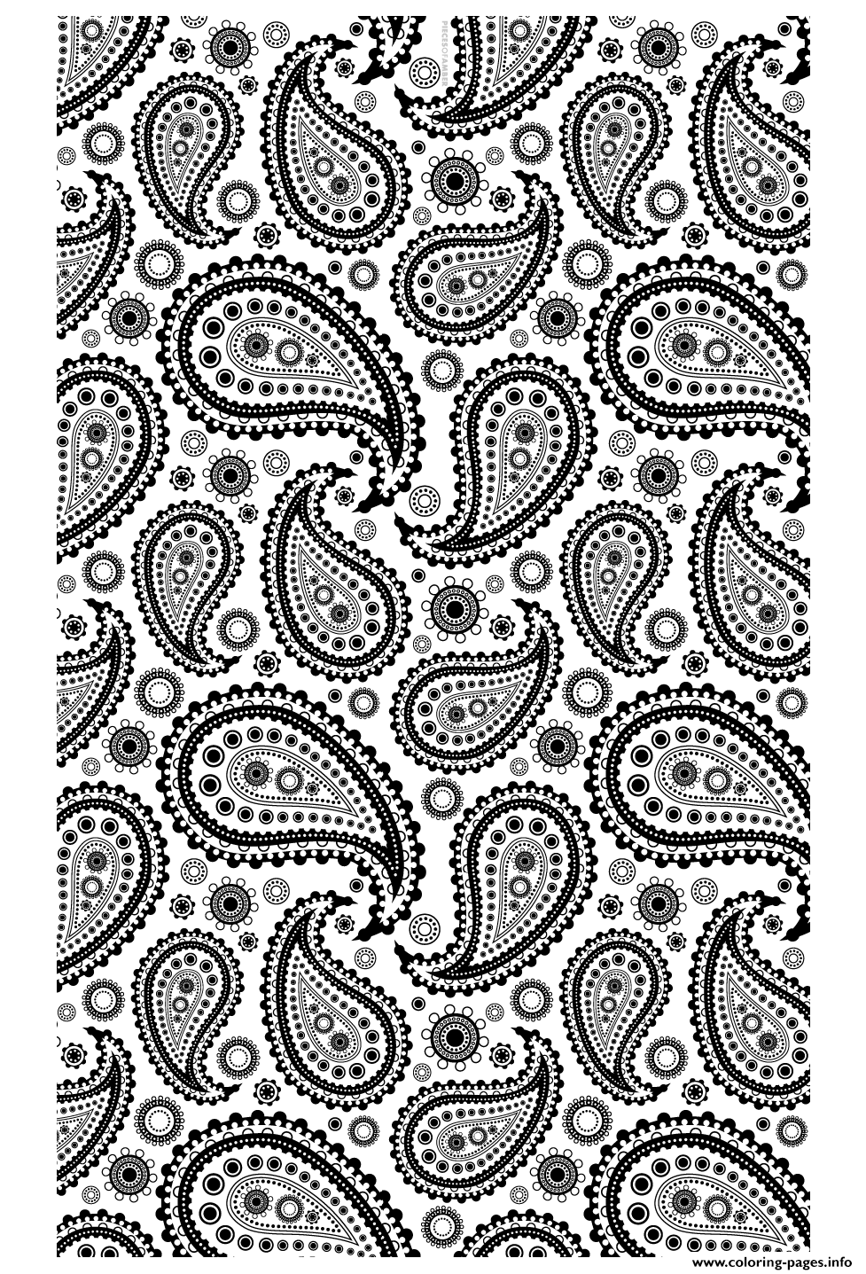 Adult Paisley Coloring Page Printable