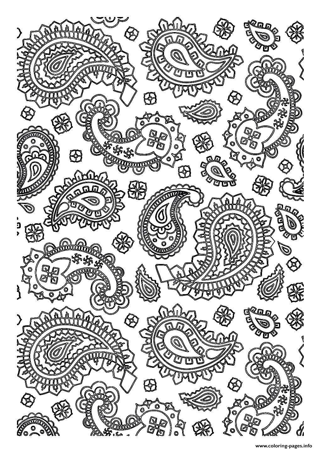 Adult Patterns Paisley 5 Coloring Page Printable