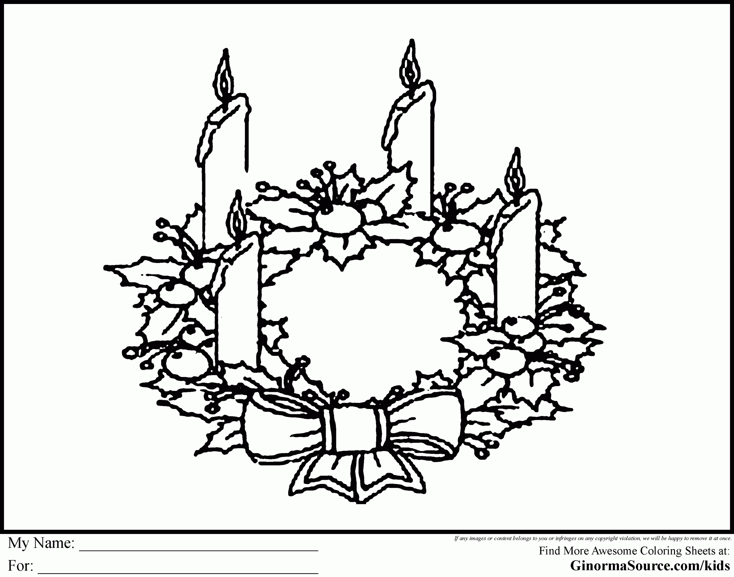 Advent Wreath Printable Coloring Pages
