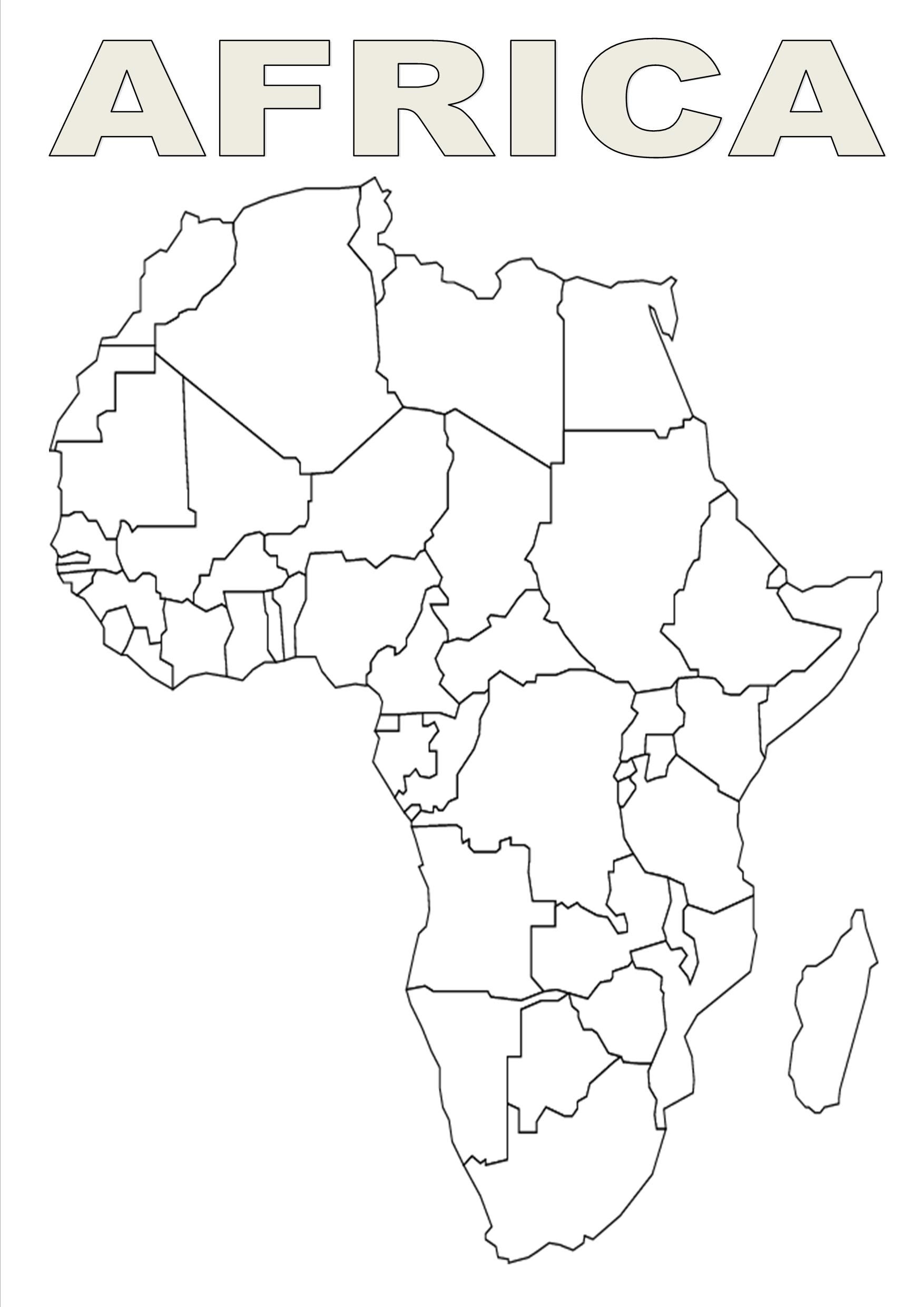 Africa Map For Coloring Coloring Pages
