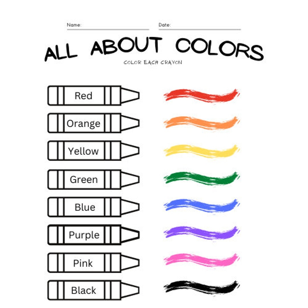 All About Colors 13 Pages Of Coloring Tracing Writing Identifying Colors VPK Prek