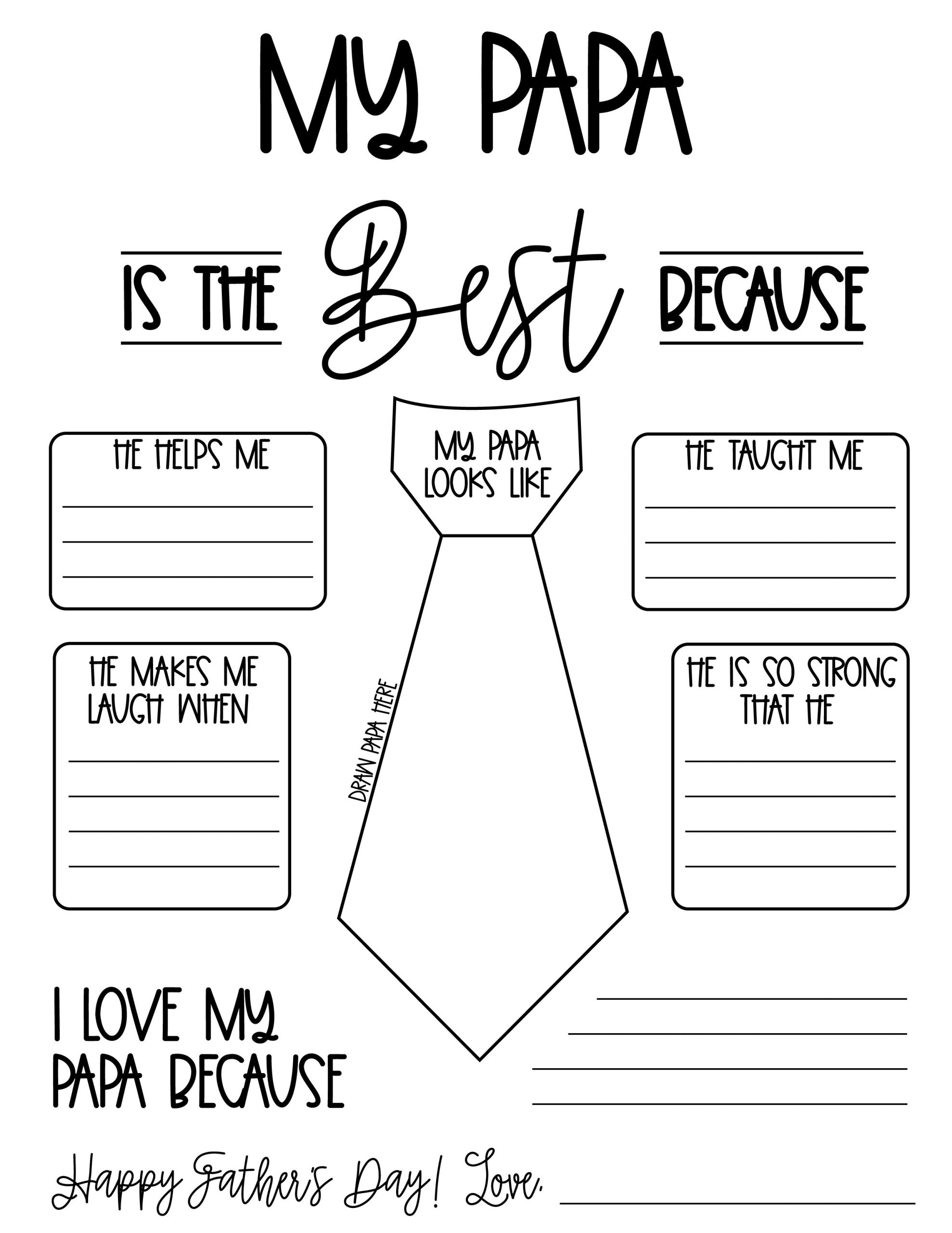 All About Papa Free Printable Printable Templates Free