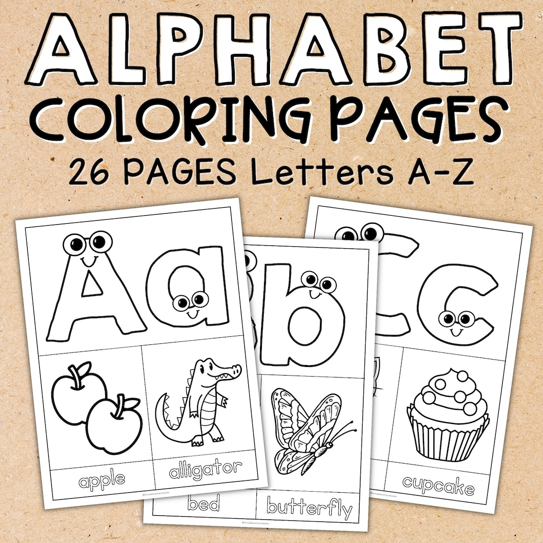 Alphabet Coloring Pages For Kids ABC Printable Coloring Book Learning Letters Coloring Sheets