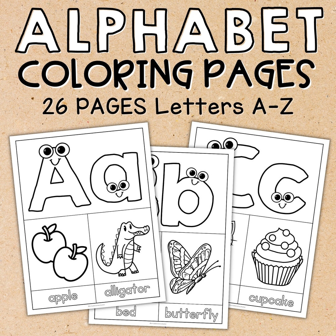 Alphabet Coloring Pages For Kids ABC Printable Coloring Book Learning Letters Coloring Sheets