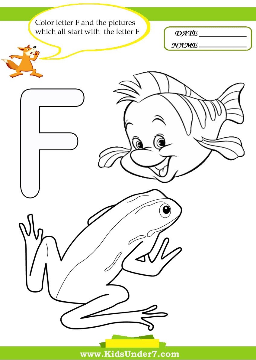 Alphabet F Coloring Pages Printable Color