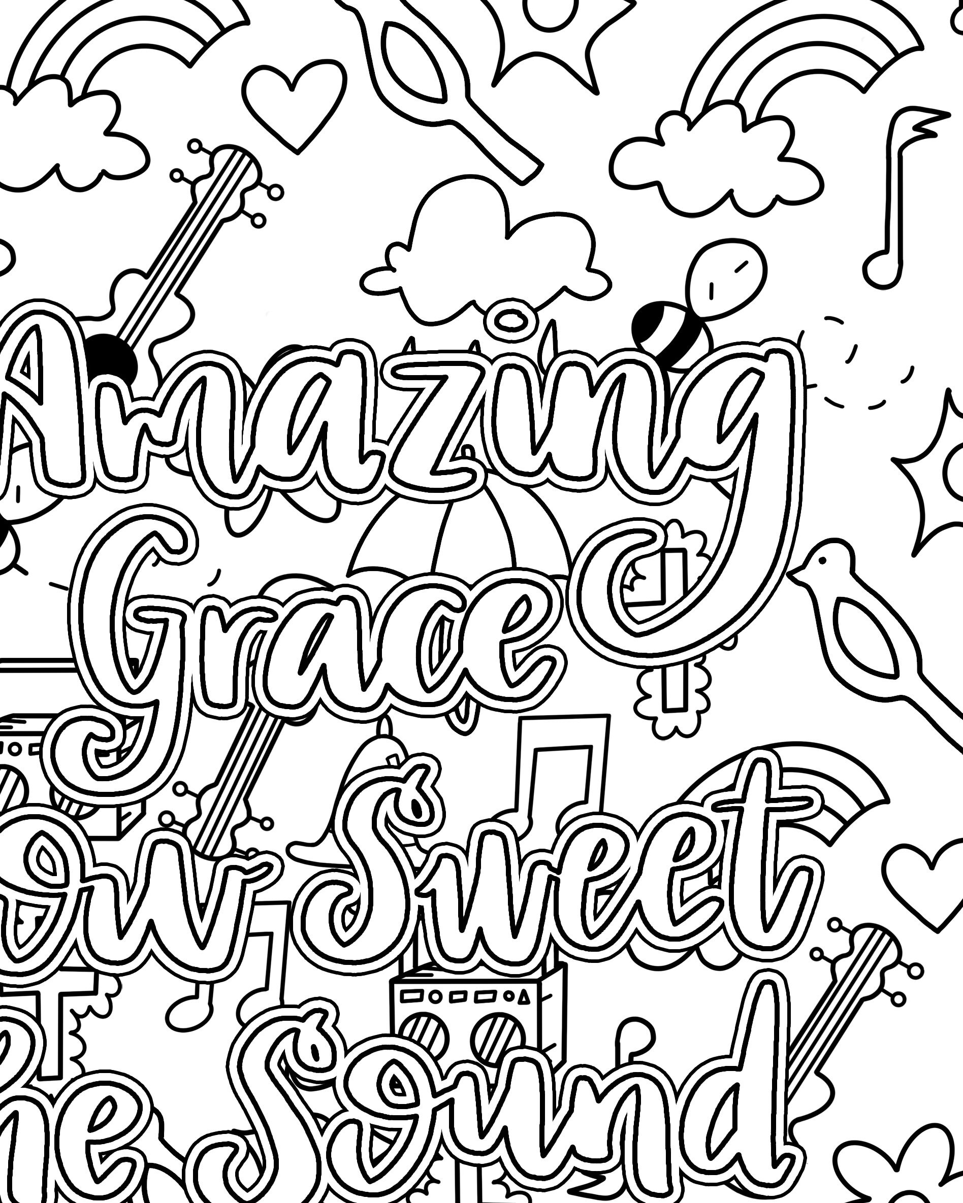 Amazing Grace Coloring Sheet Coloring Pages