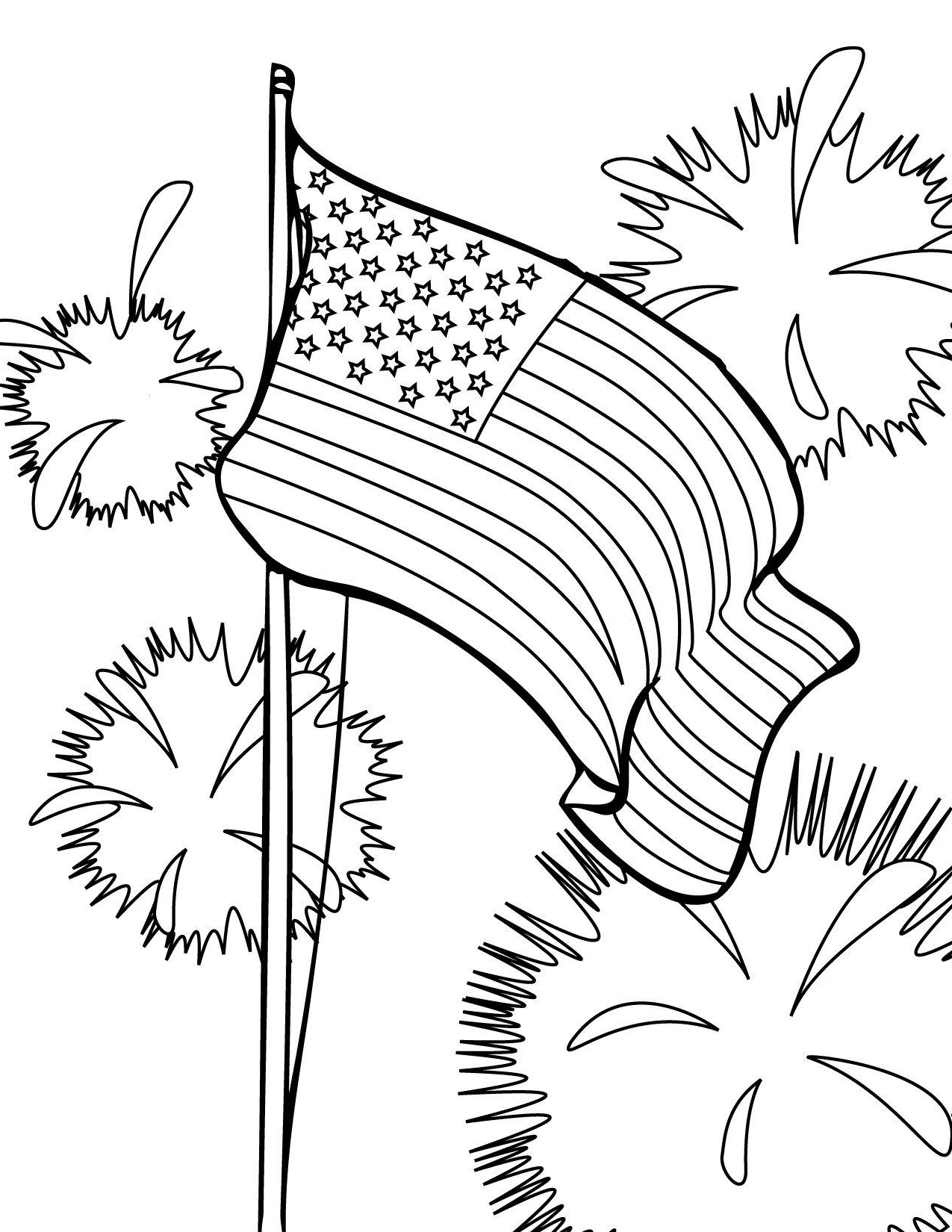 Printable American Flag Coloring Page