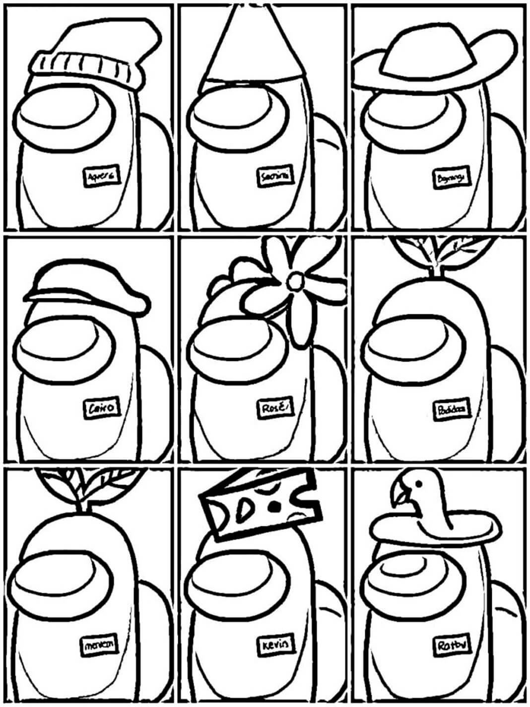 Among Us Coloring Page Printable