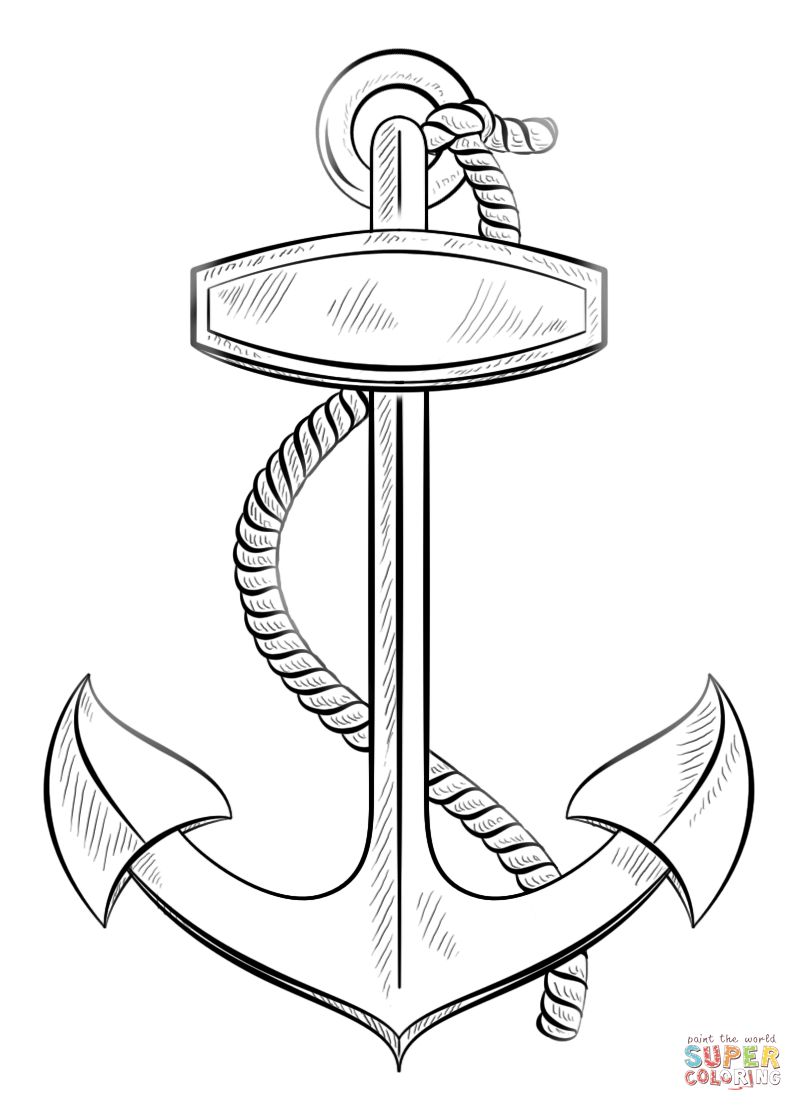 Anchor Coloring Page Coloring Home