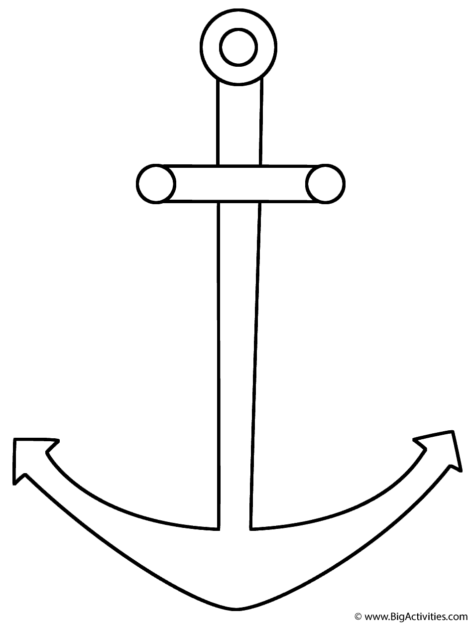 Anchor Coloring Page Sea Marine