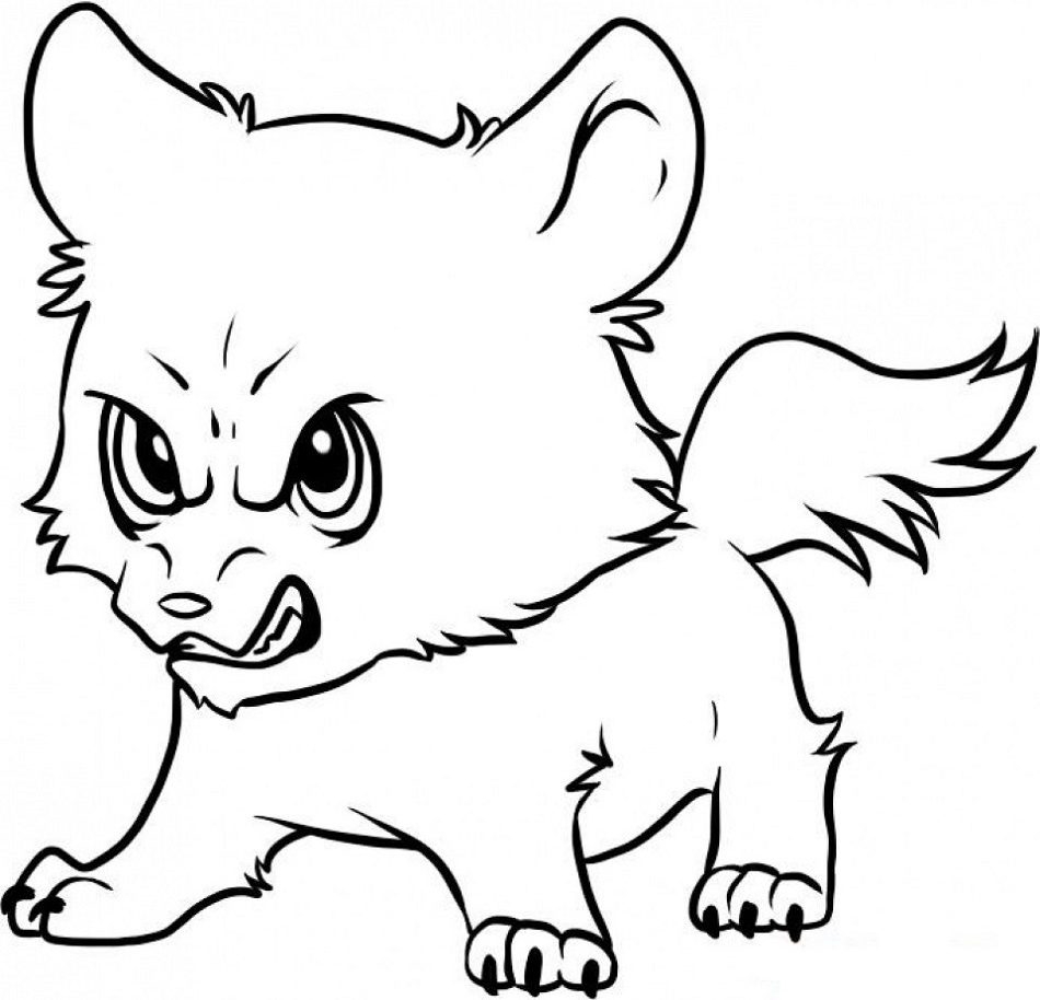 Angry Baby Wolf Coloring Page Free Printable Coloring Pages For Kids