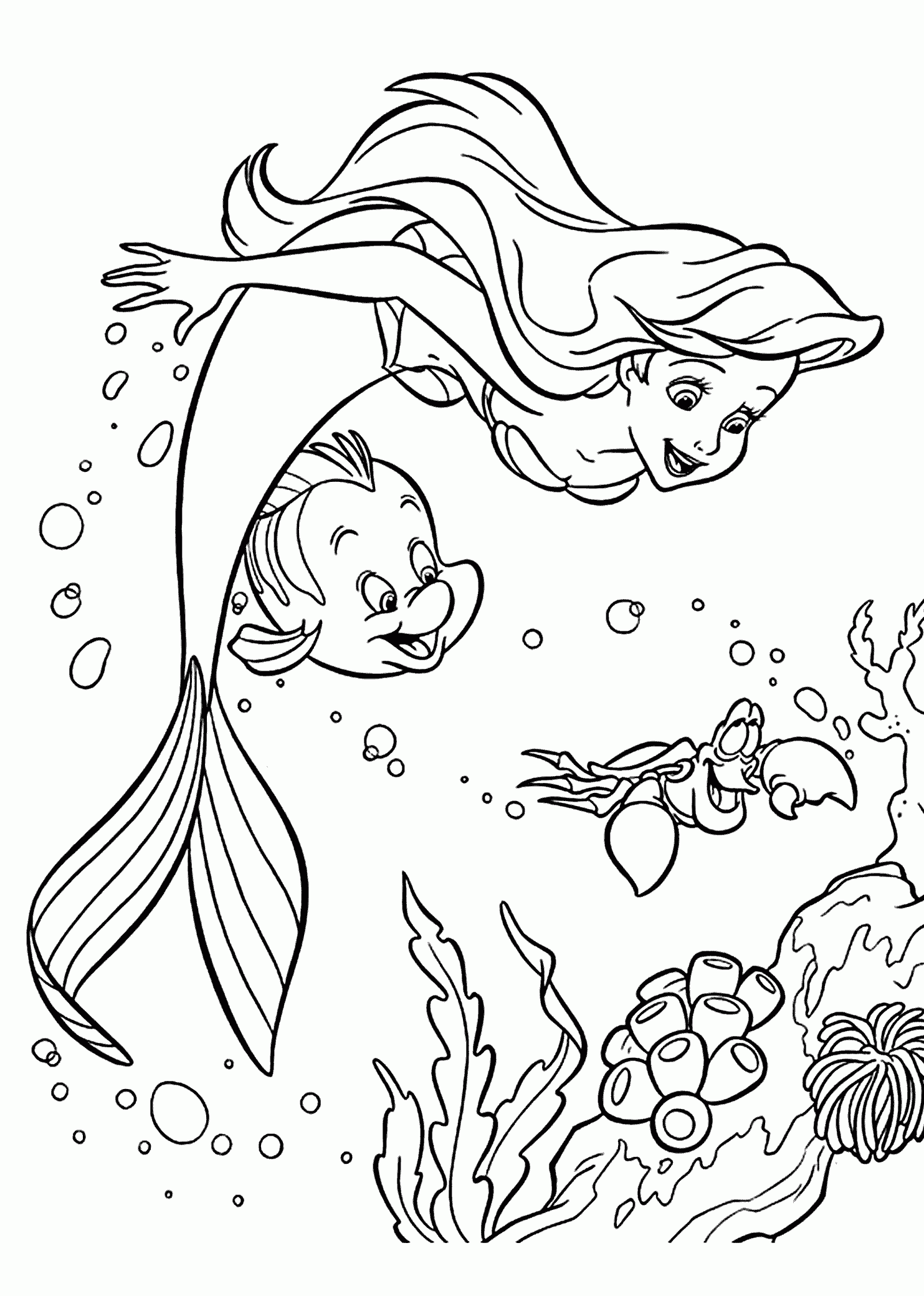 Ariel Print Out Coloring Pages