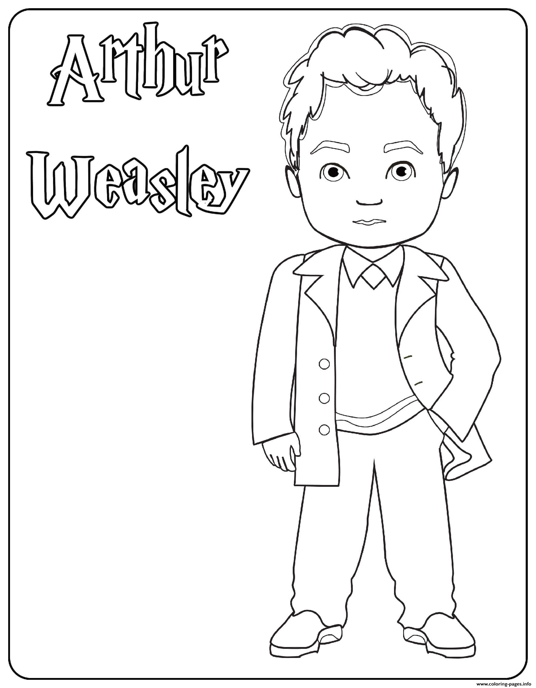 Arthur Weasley Coloring Page Printable