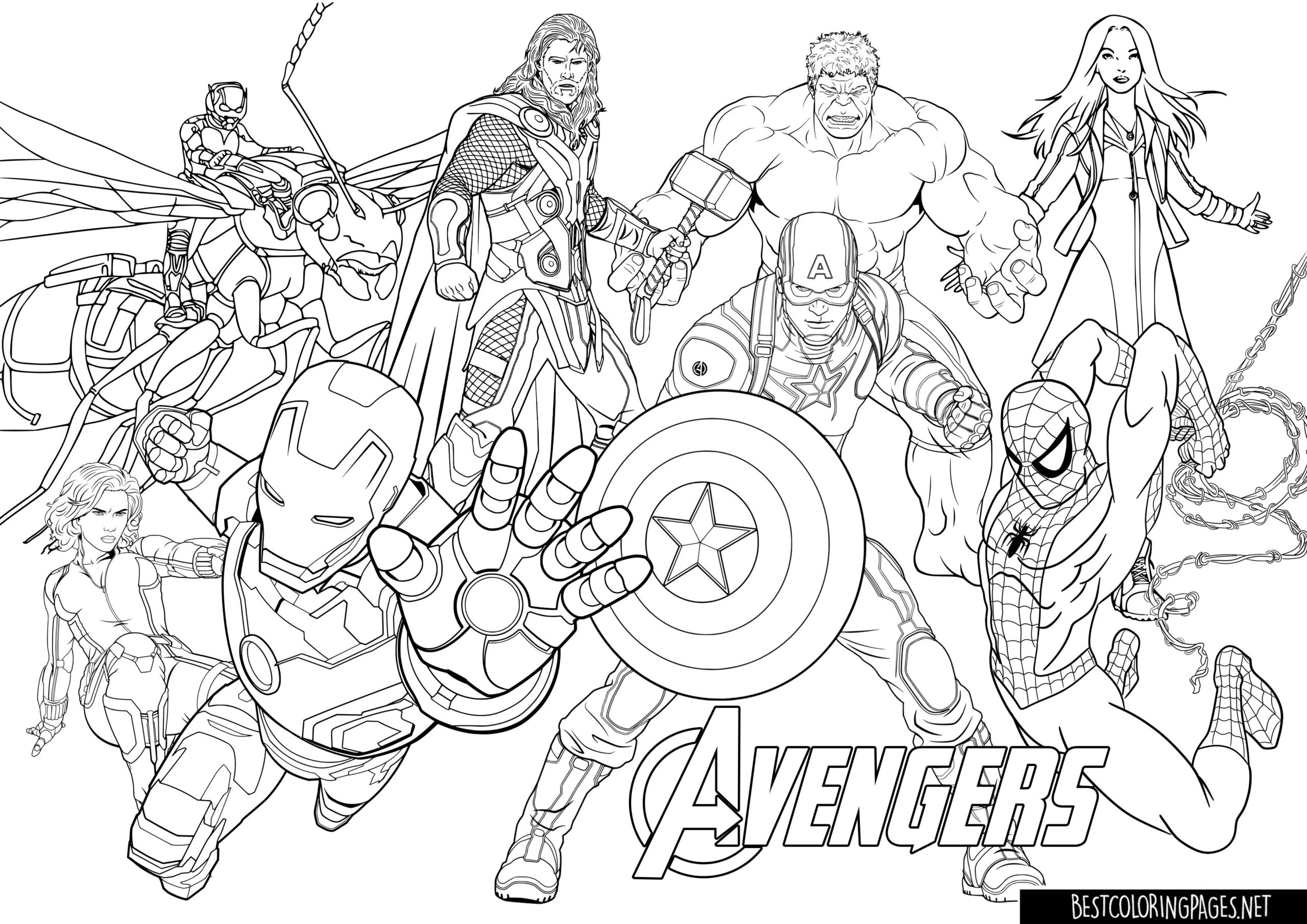Printable Avengers Logo Coloring Pages