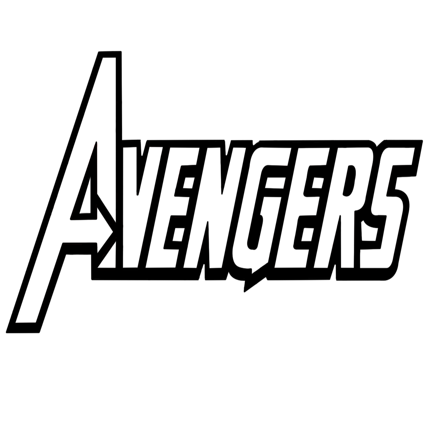 Avengers Logo Drawing Avengers Logo Coloring Drawing Page Outline Vector Printable Cartoon