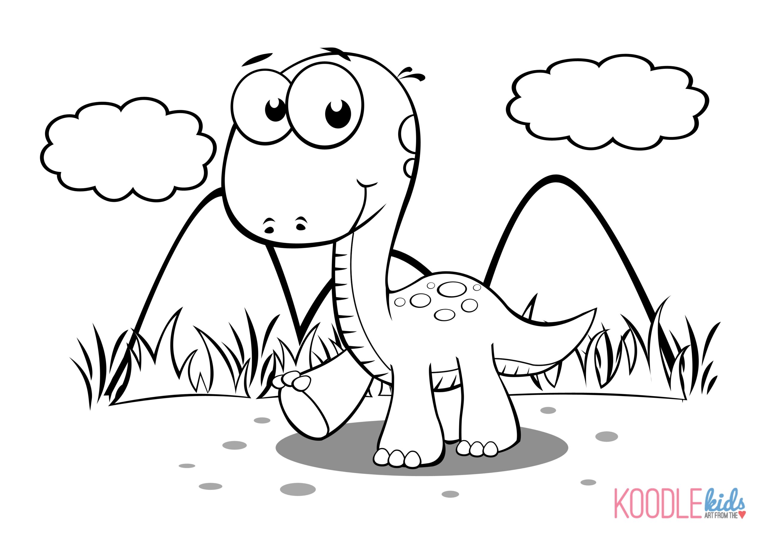 Baby Dinosaur Printable Coloring Pages
