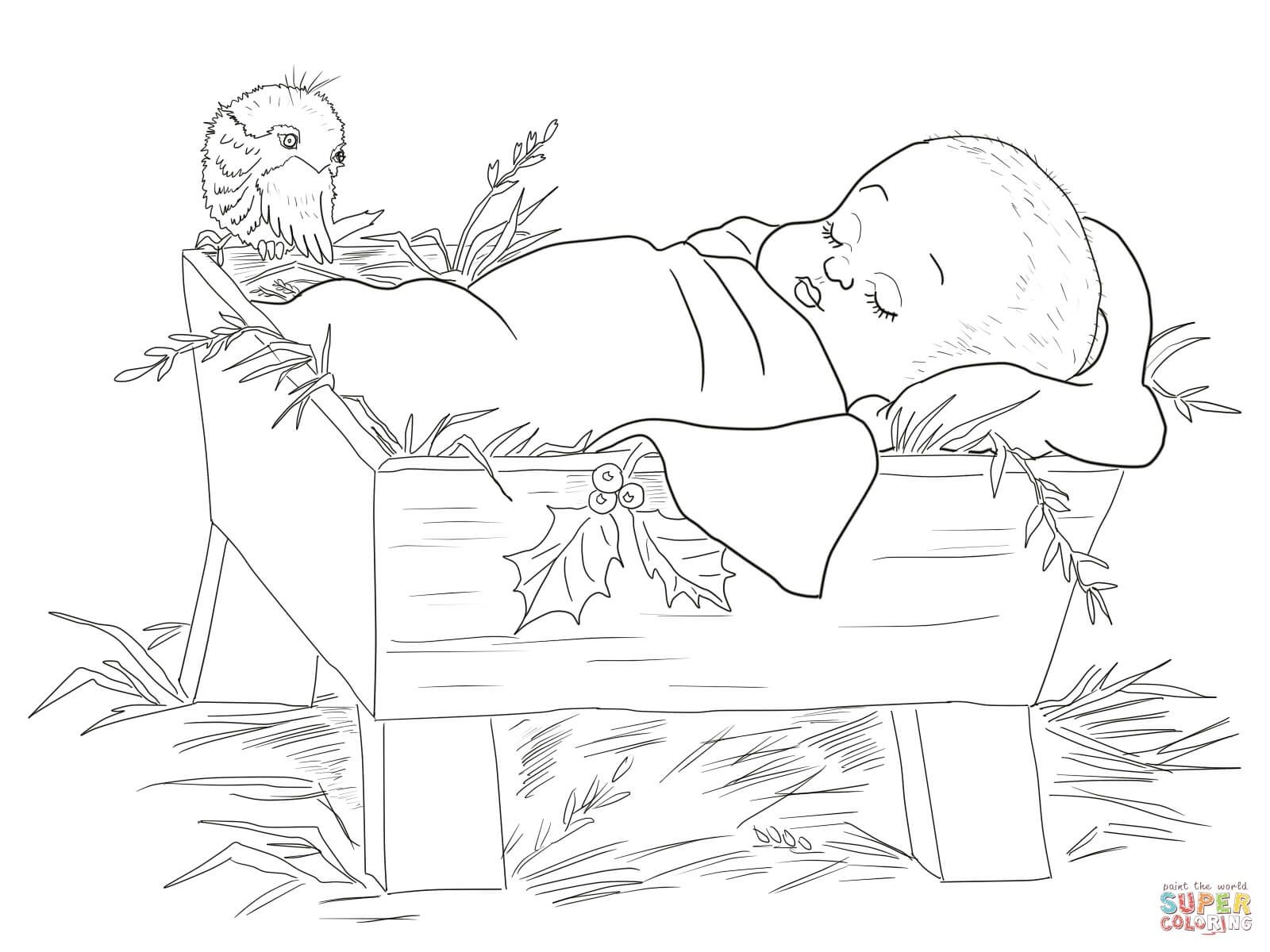 Baby Jesus In A Manger Super Coloring Jesus Coloring Pages Nativity Coloring Pages Jesus