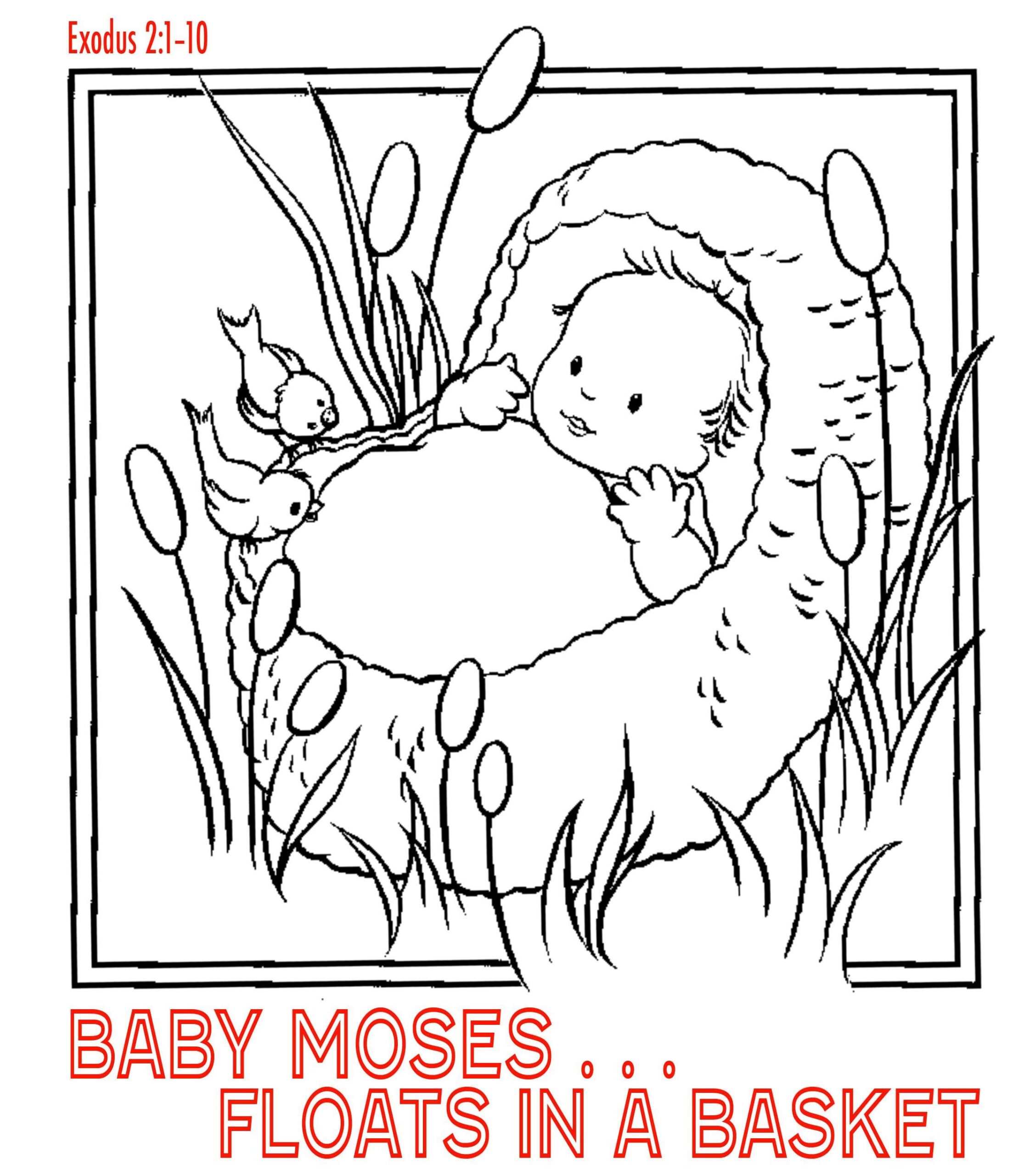 Baby Moses Coloring Page Coloring Home