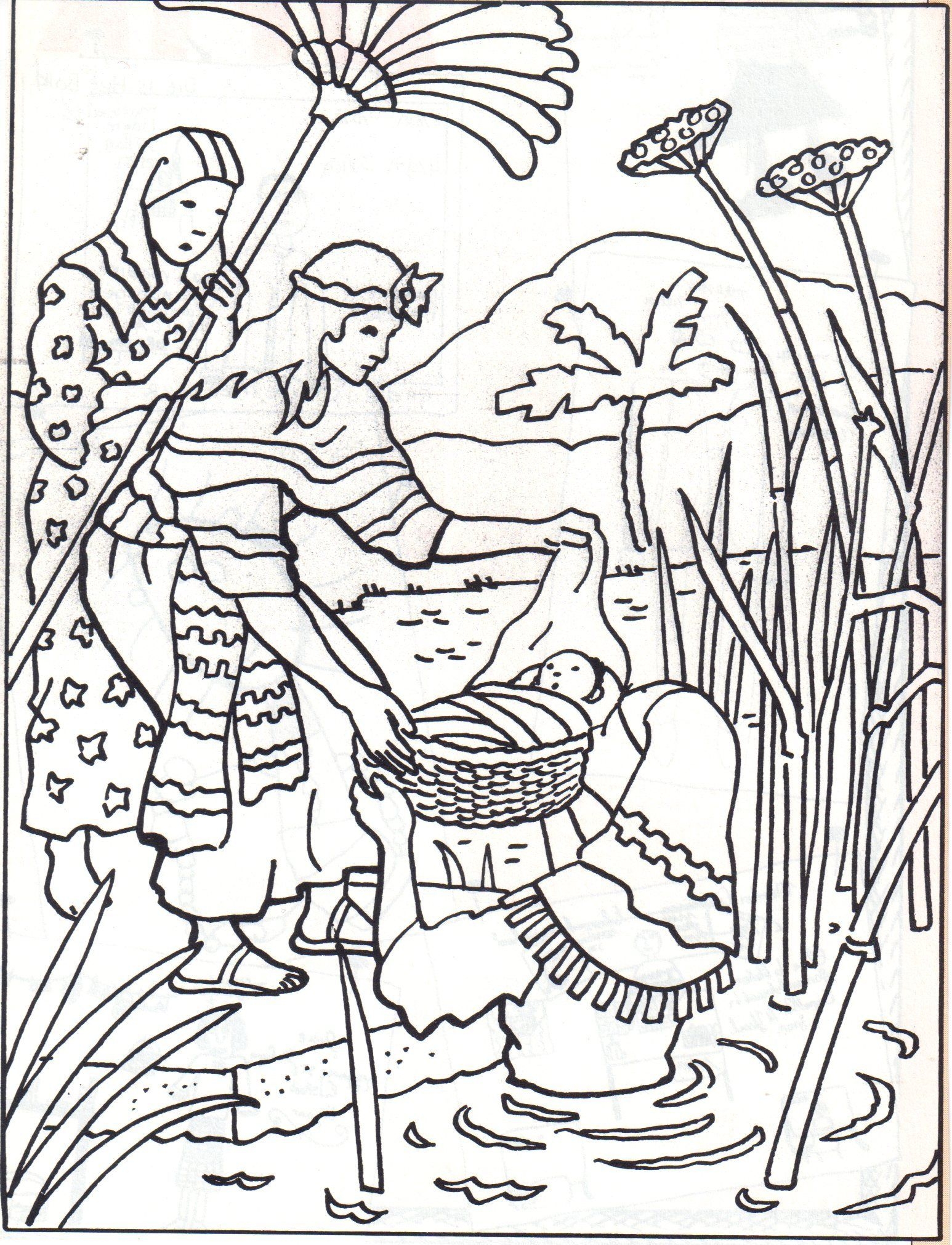 Baby Moses Coloring Page SundaySchoolist