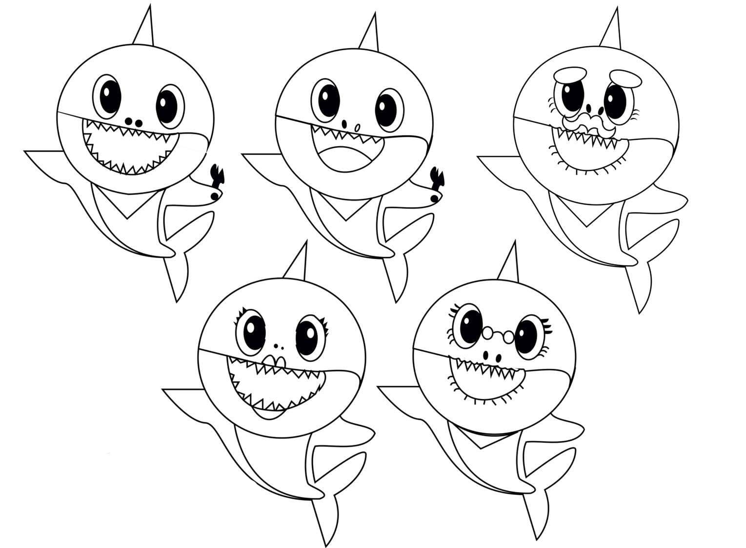 Baby Shark Printable Coloring Pages