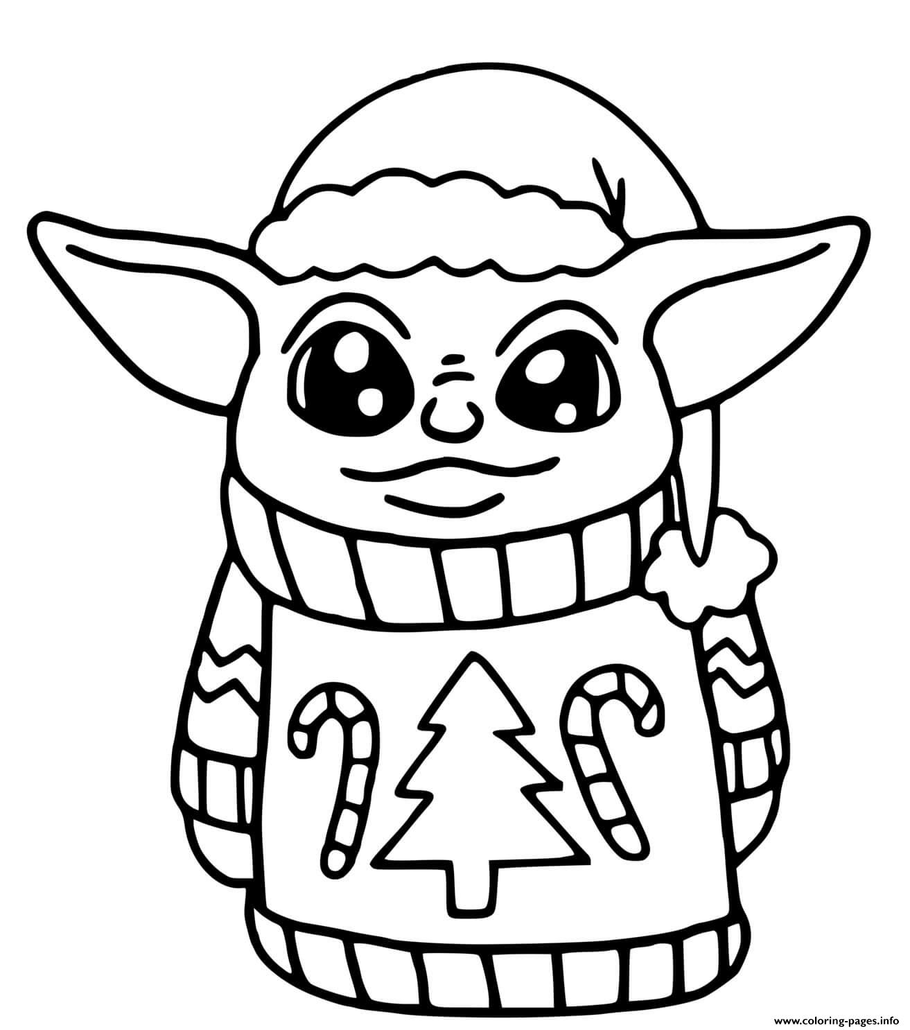 Printable Baby Yoda Coloring Pages