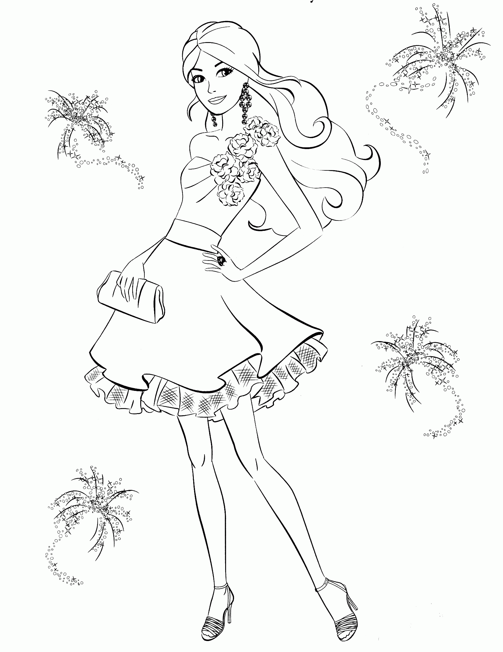 Barbie Coloring Pages Fashion Coloring Home