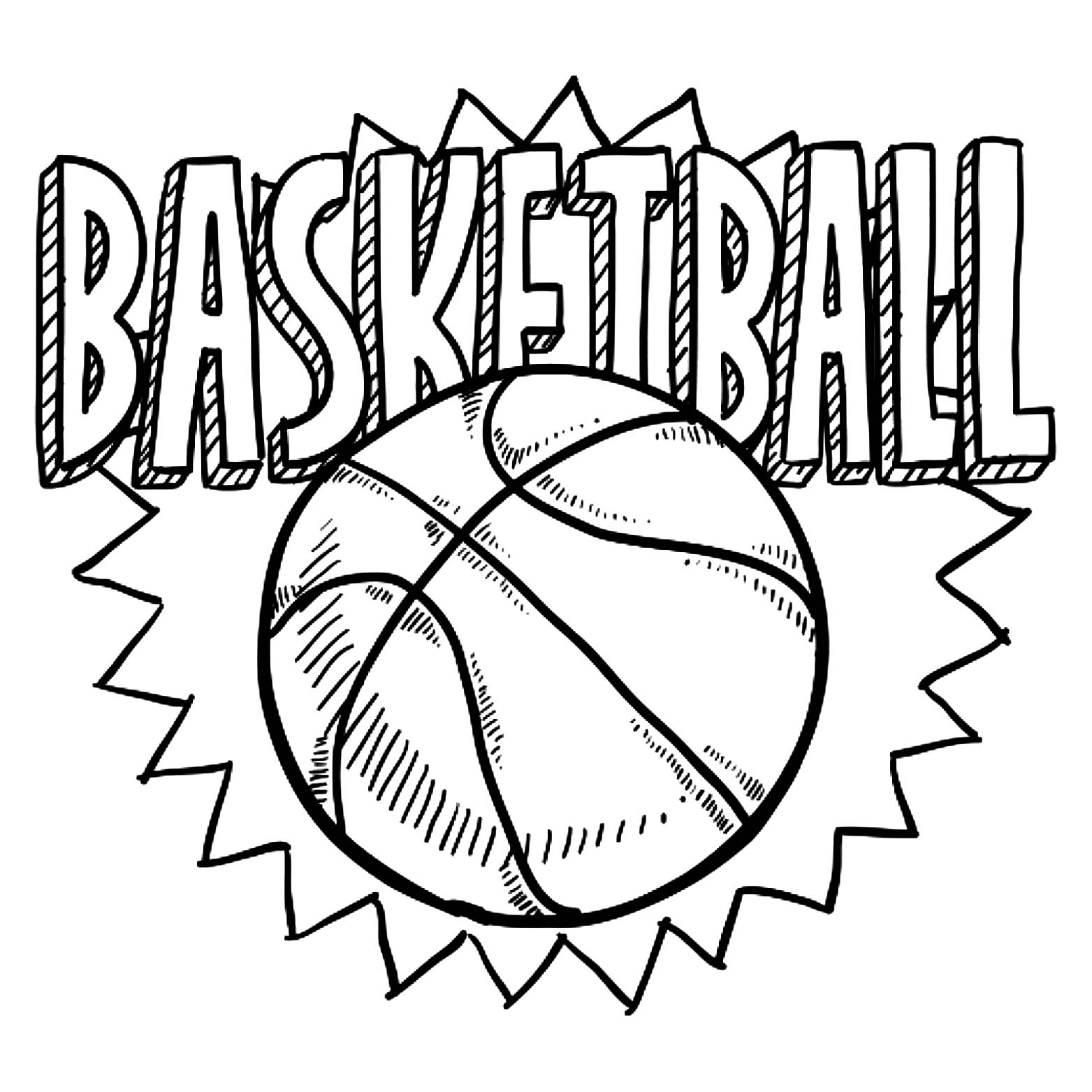 Basketball Image To Download And Color Basketball Coloring Pages For Kids