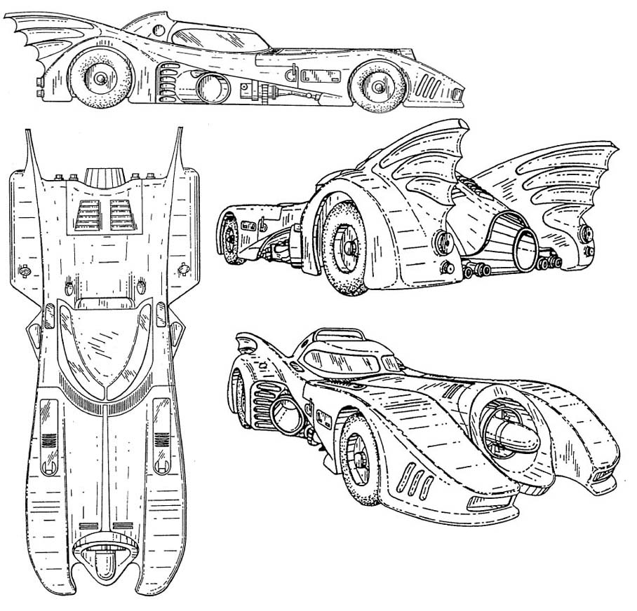 Batmobile Printable Coloring Pages